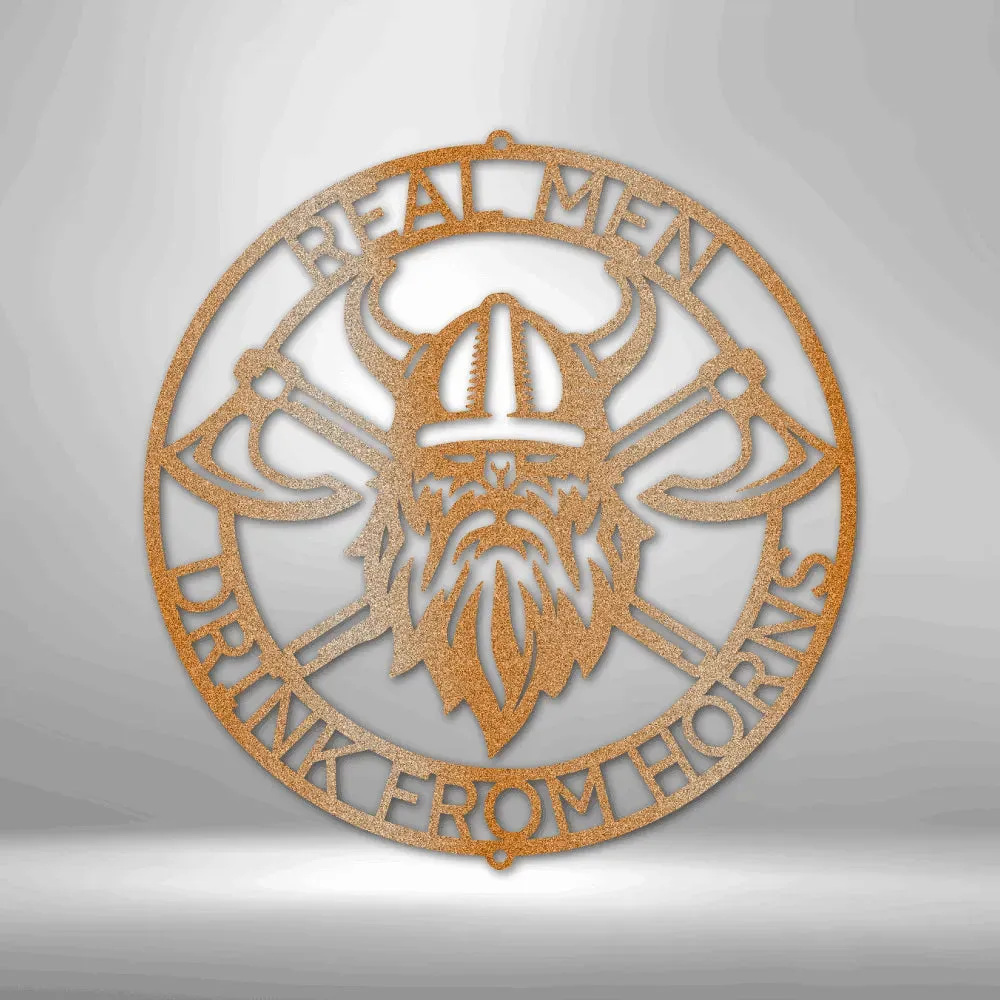 Battle Axe Ring Monogram - Custom Steel Sign