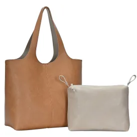 BGW81617 Monogrammable Modern Shoulder Tote w/ Removable Pouch