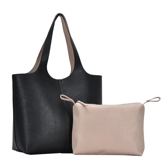 BGW81617 Monogrammable Modern Shoulder Tote w/ Removable Pouch