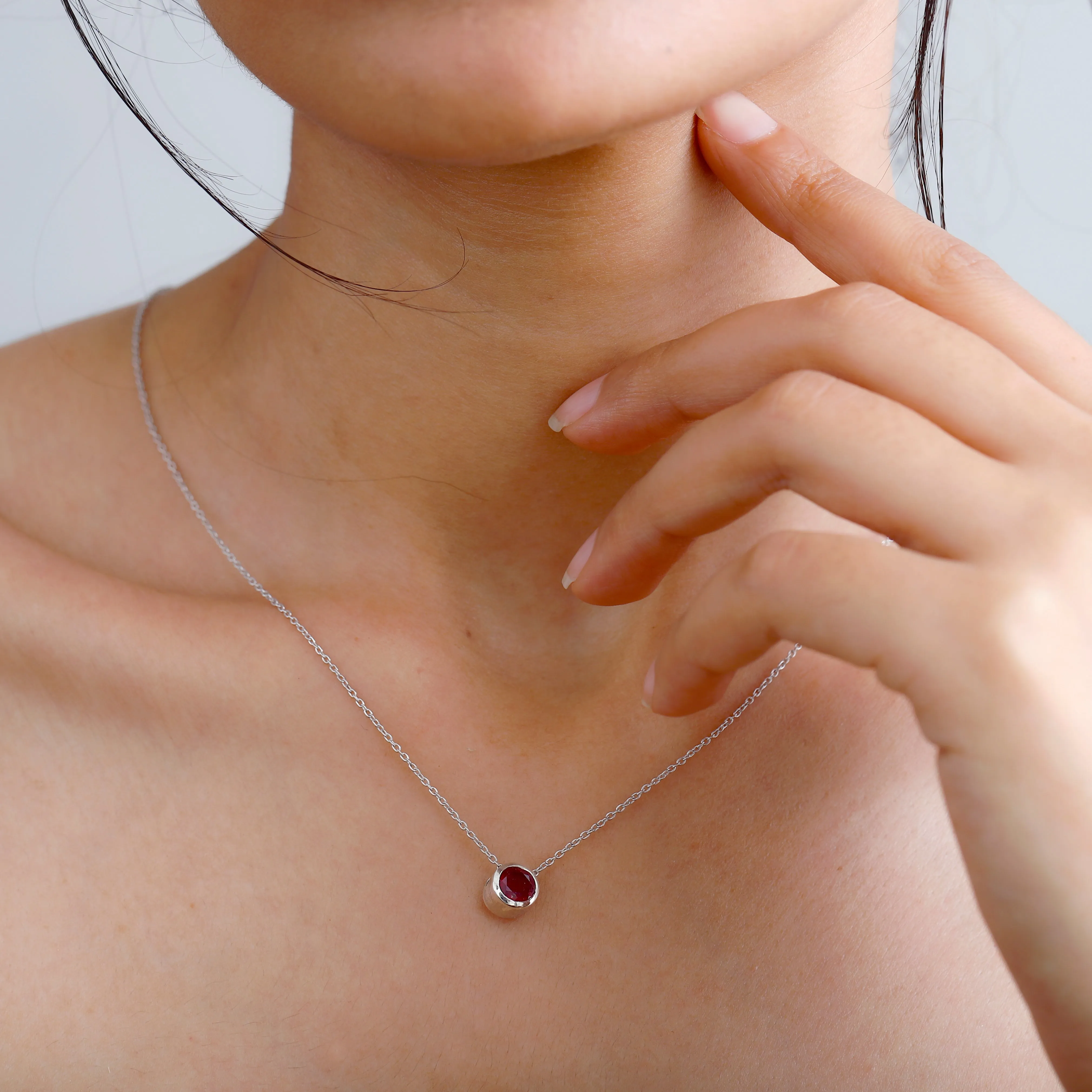 Birthstone Pendant with Chain