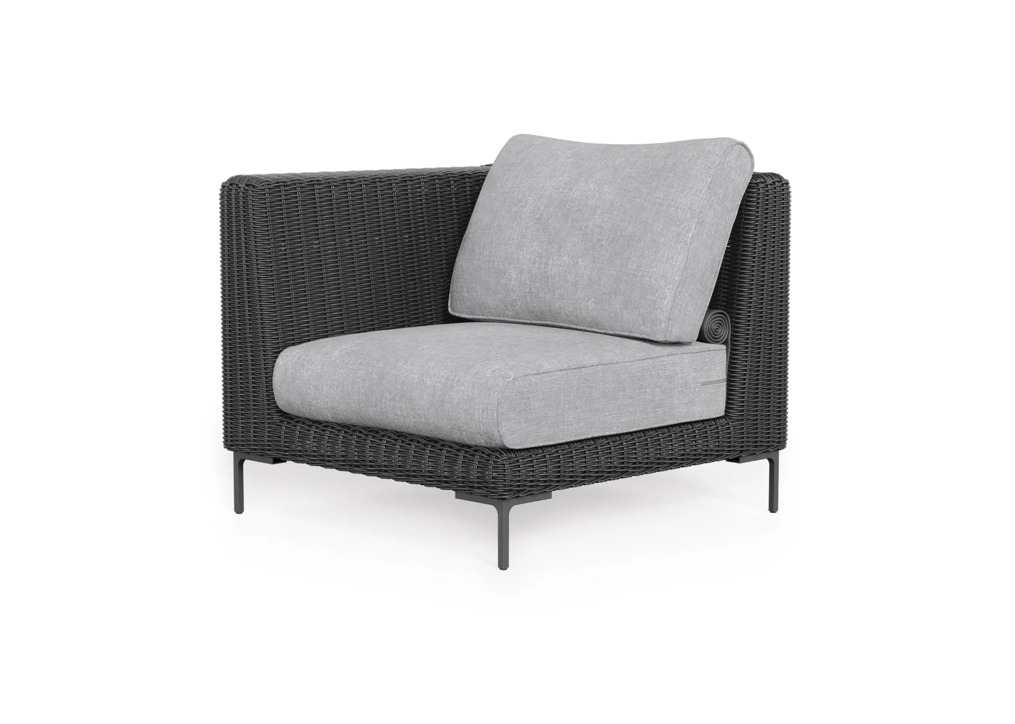 Black Wicker Outdoor Corner Chair - Left/Right