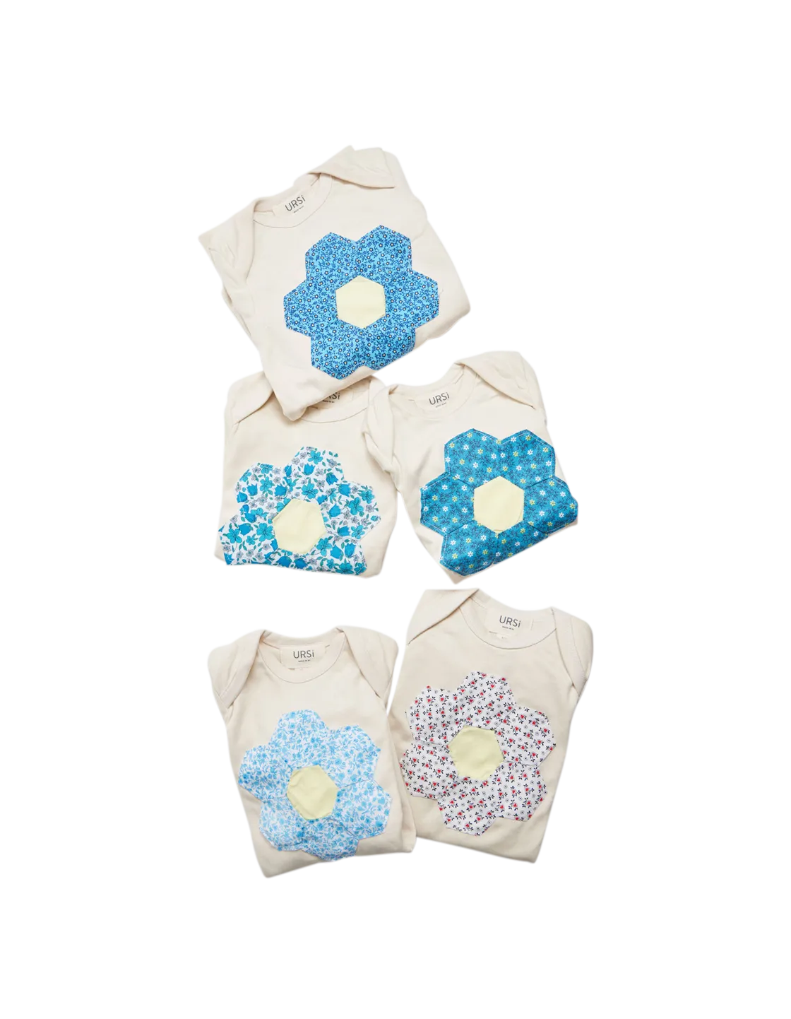 Blue Honeycomb Folk Romper