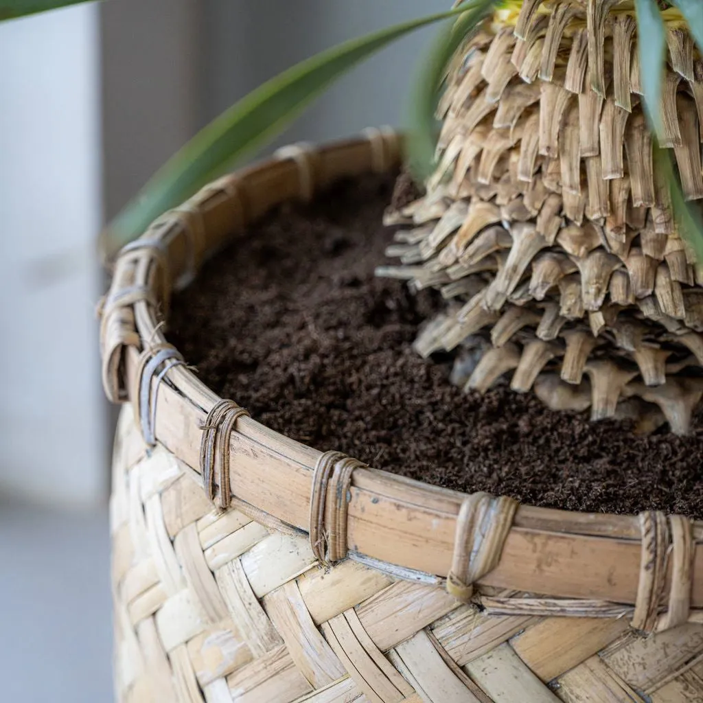 Bohemian Cement Bamboo Basket - Zayn