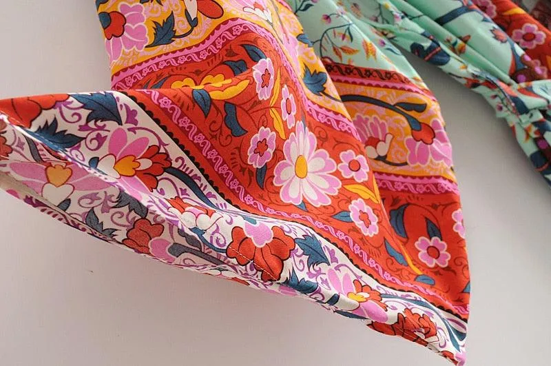 Bohemian Kimono, Bat Sleeve Beach Kimono, Boho Bikini Cover-ups