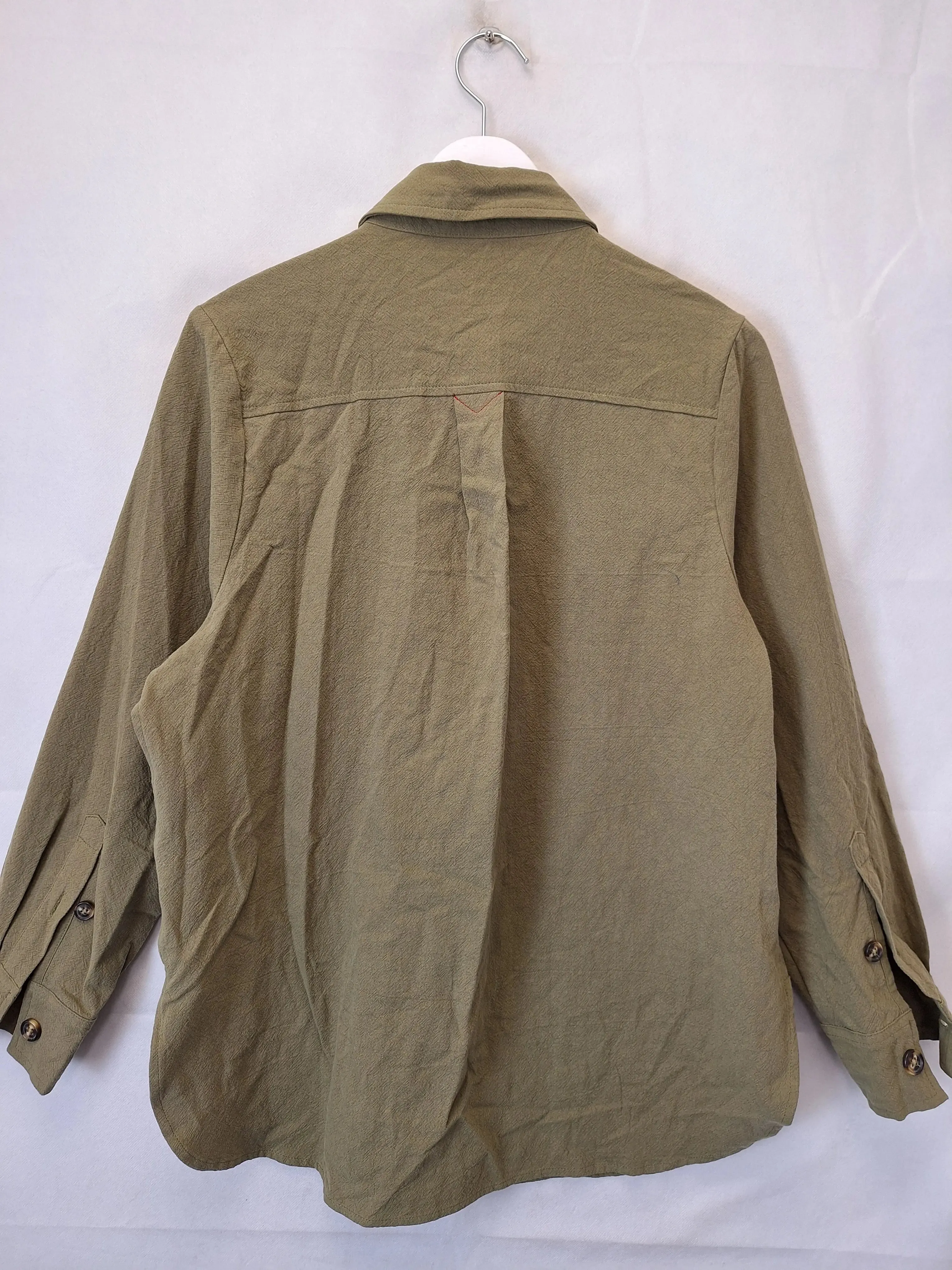Bohemian Traders Khaki Oversized Utility Shirt Size S