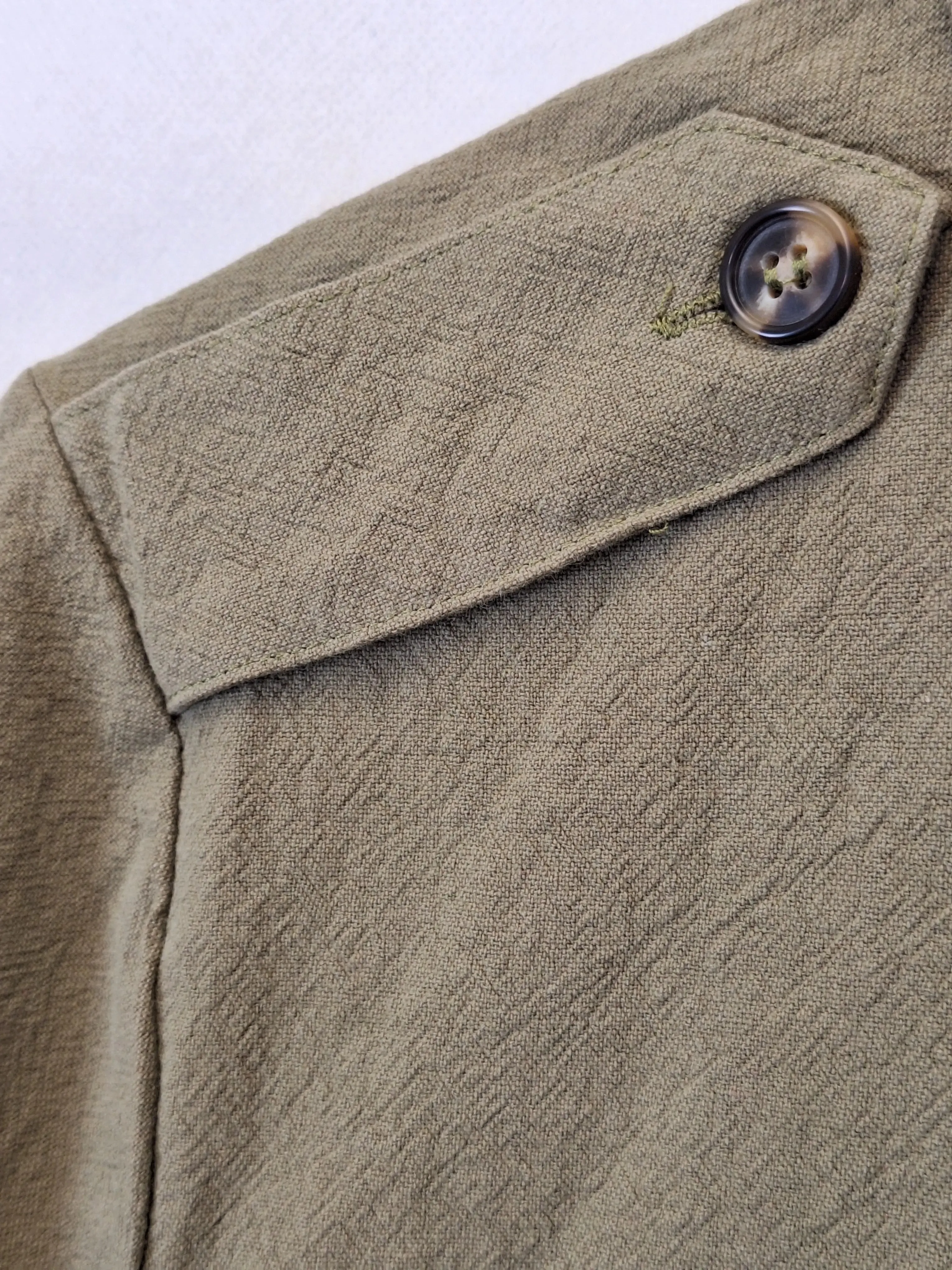 Bohemian Traders Khaki Oversized Utility Shirt Size S