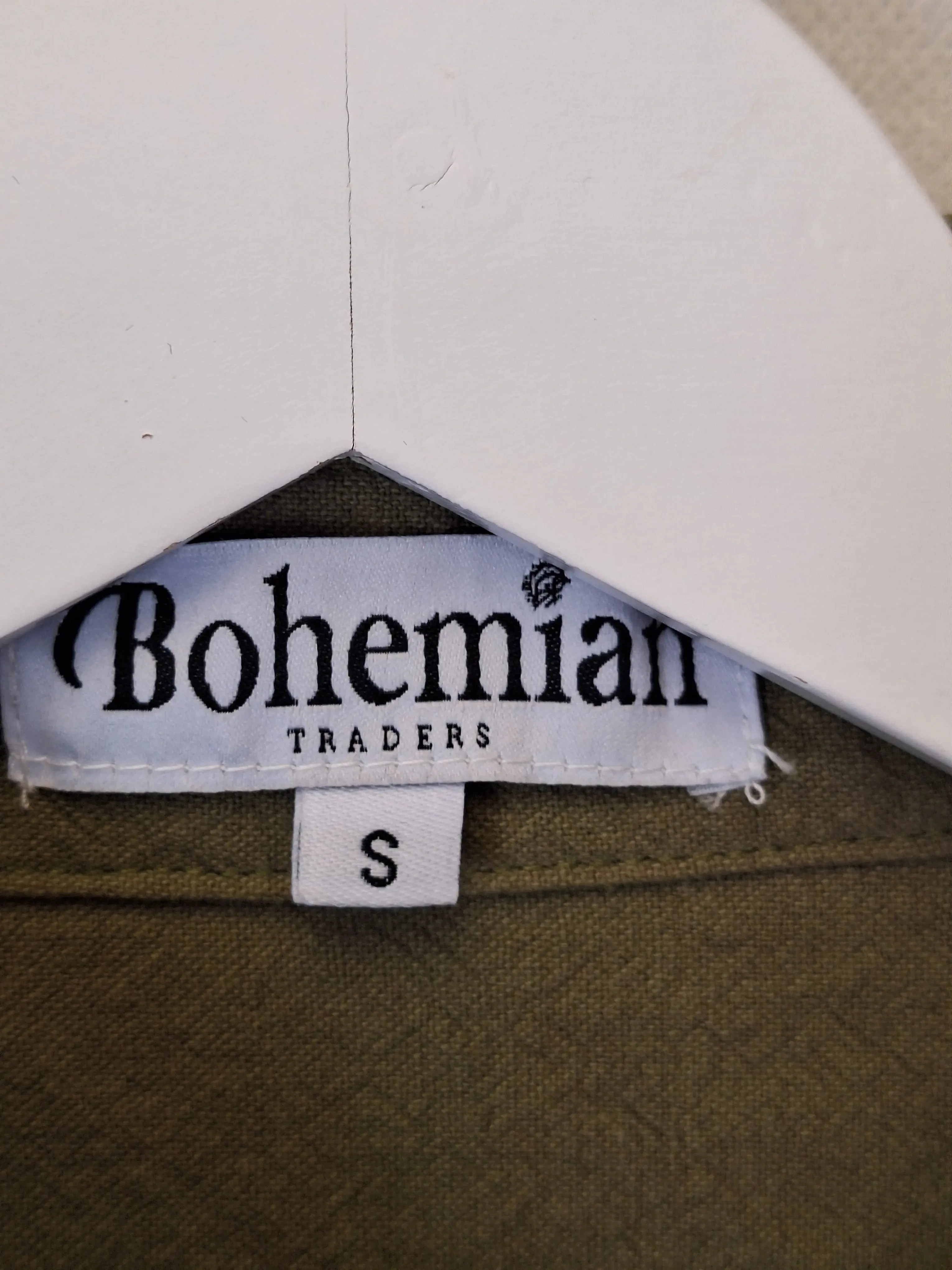 Bohemian Traders Khaki Oversized Utility Shirt Size S