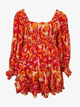 Bohemian Traders Vibrant Summer Floral Mini Dress Size L