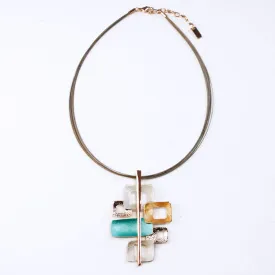 Boho Style Interlocking Squares Necklace