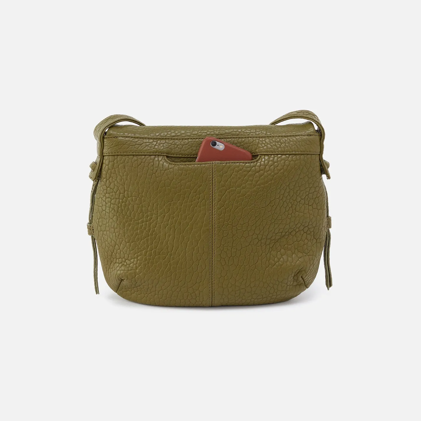 Bonita Messenger Crossbody in Bubble Pebbled Leather - Green
