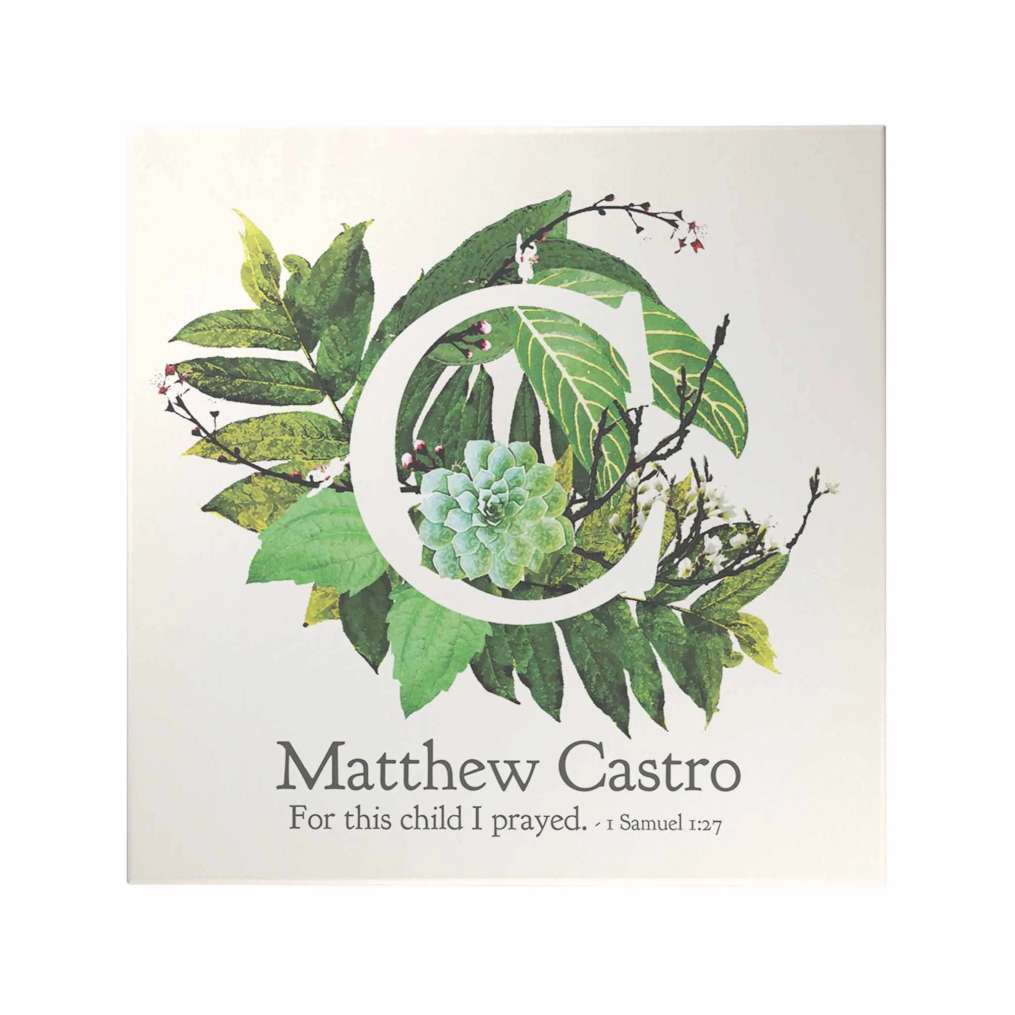 Botanical Monogram Birth Announcement Decoposter