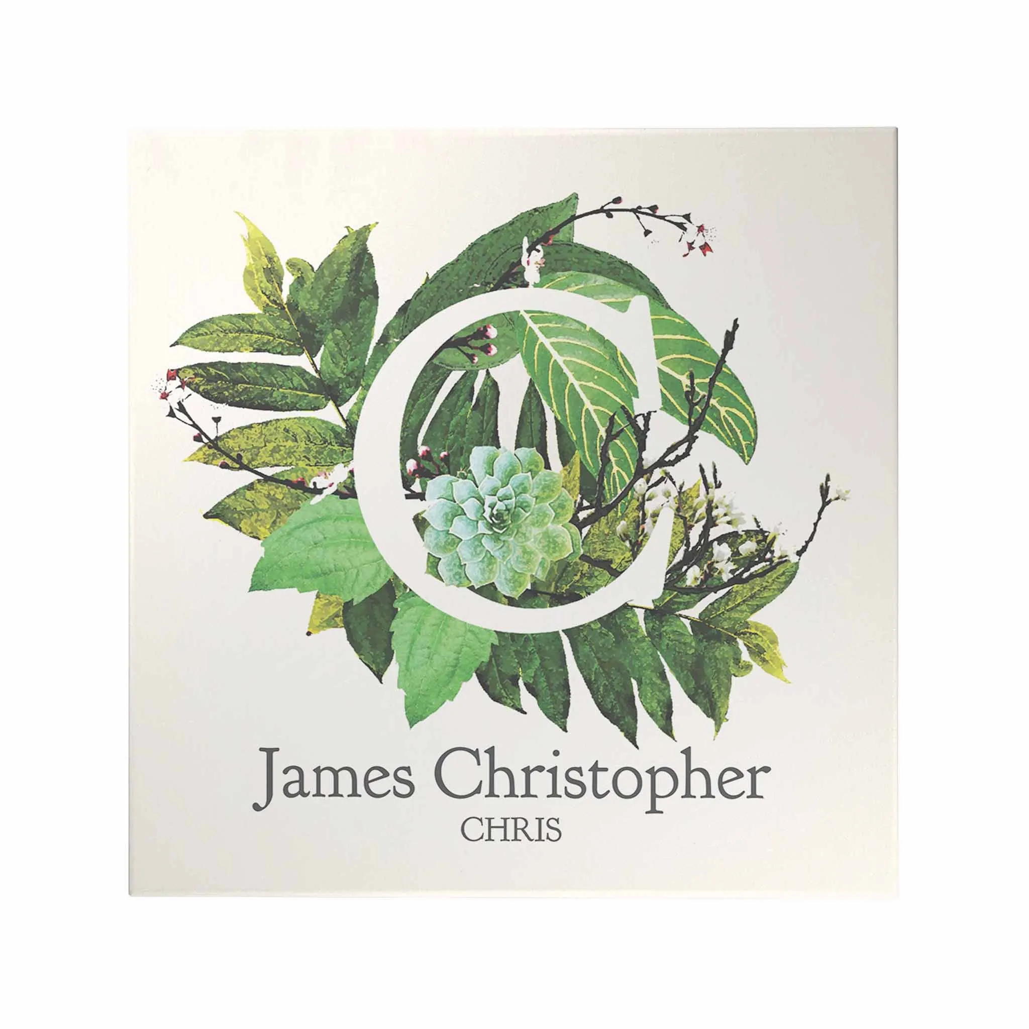 Botanical Monogram Birth Announcement Decoposter