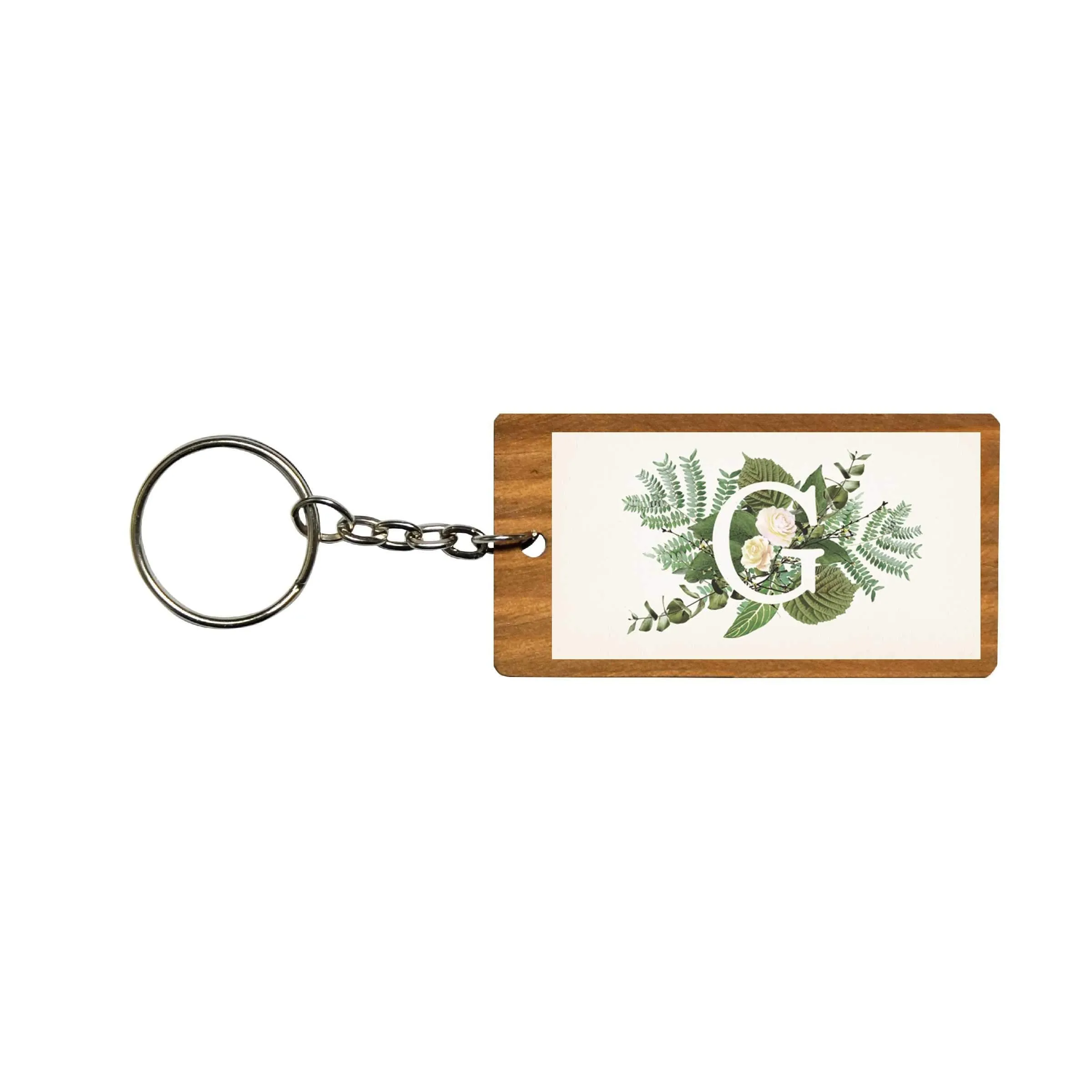 Botanical Monogram Keychain