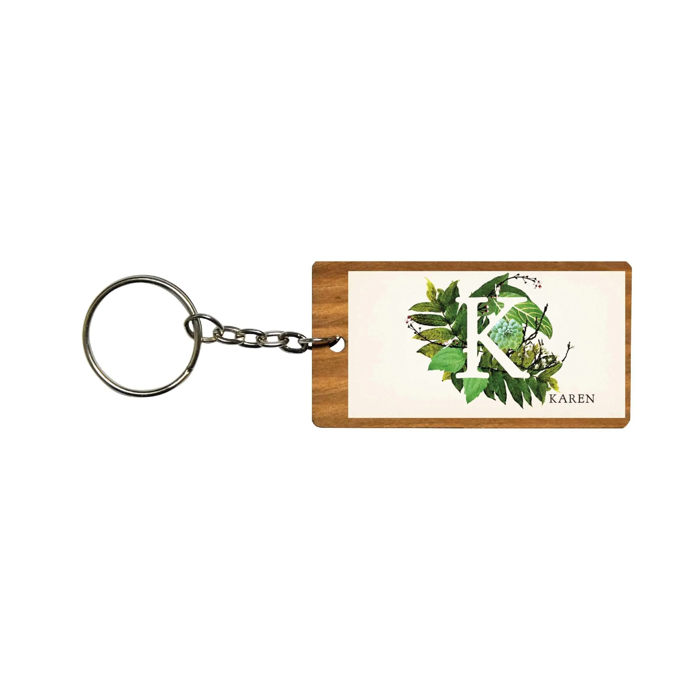 Botanical Monogram Keychain