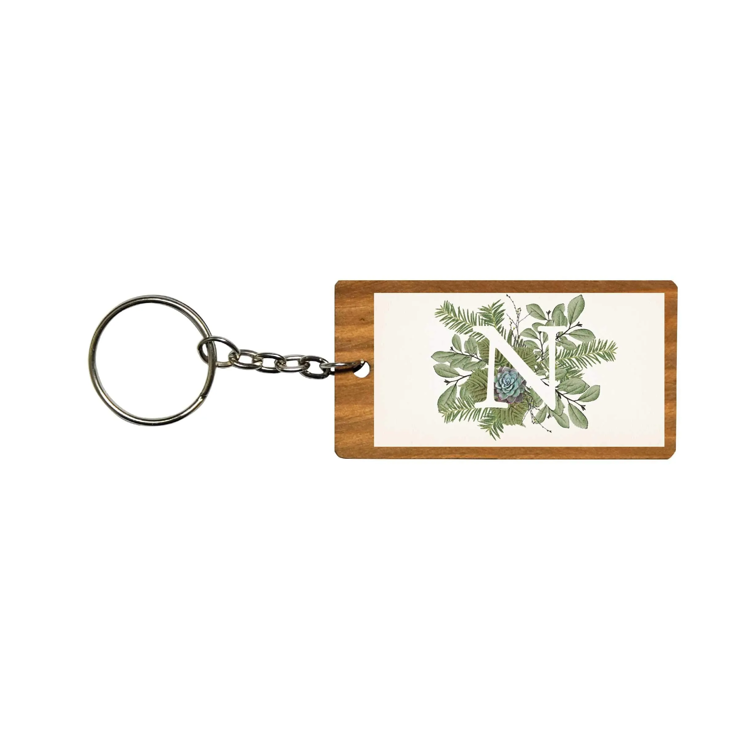 Botanical Monogram Keychain