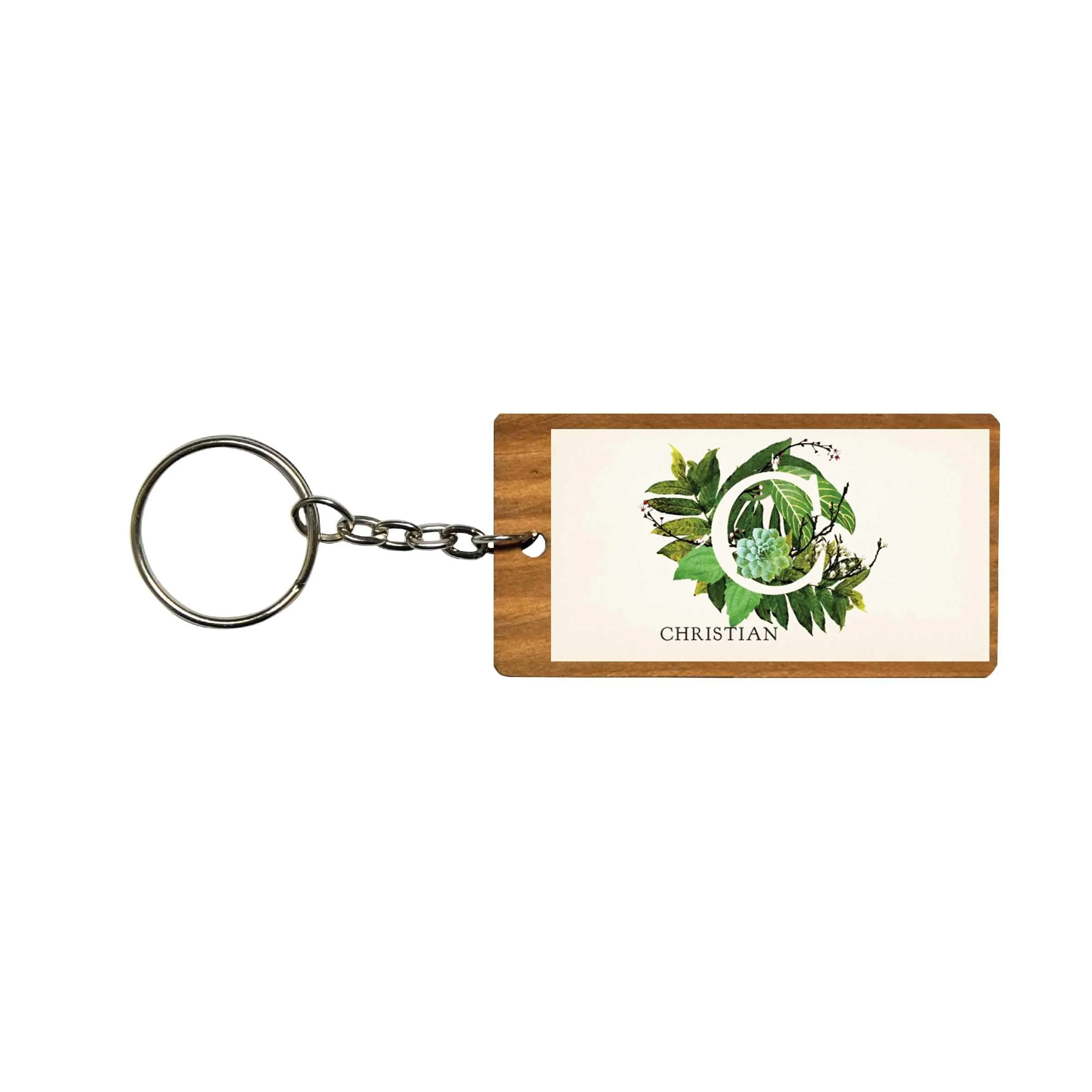 Botanical Monogram Keychain