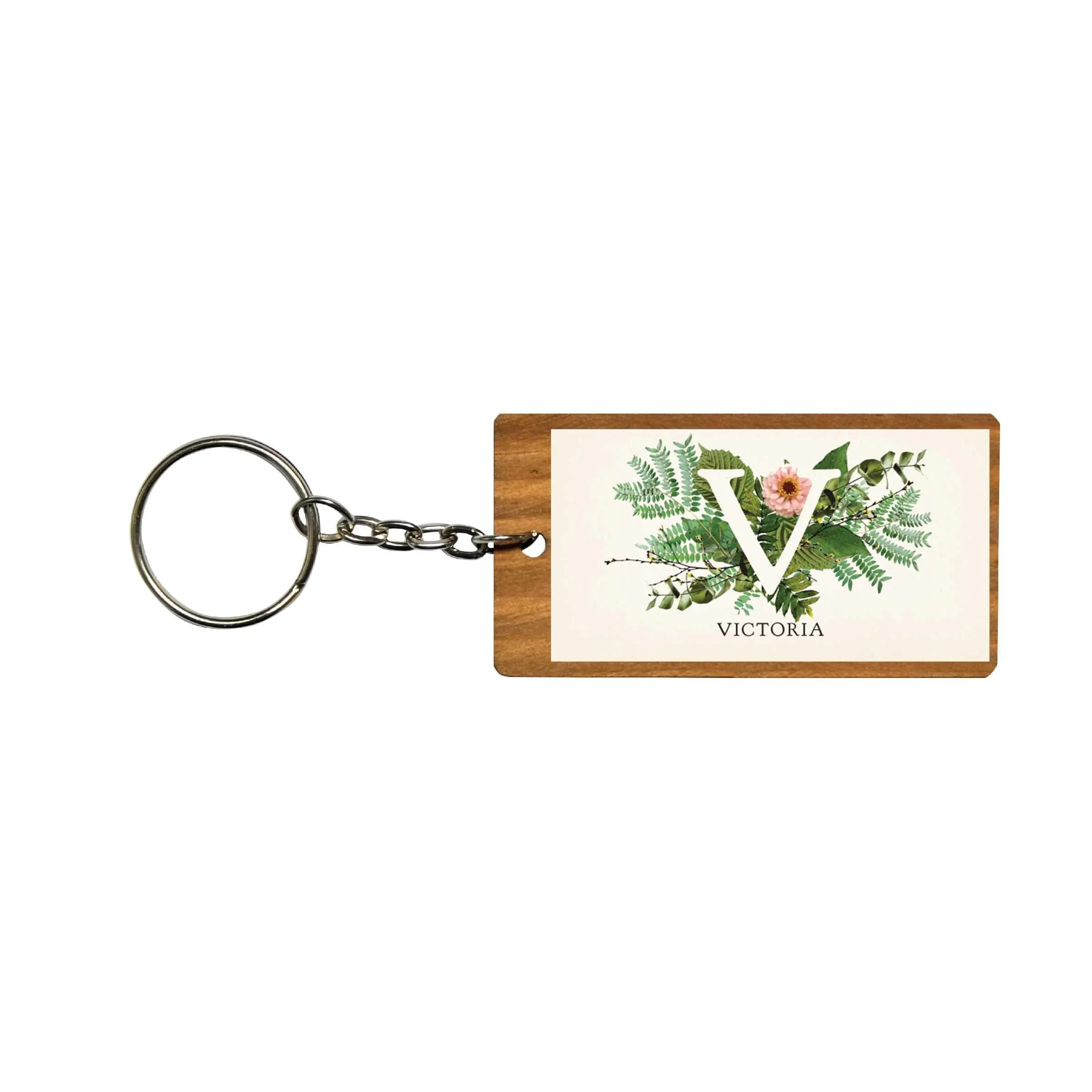Botanical Monogram Keychain