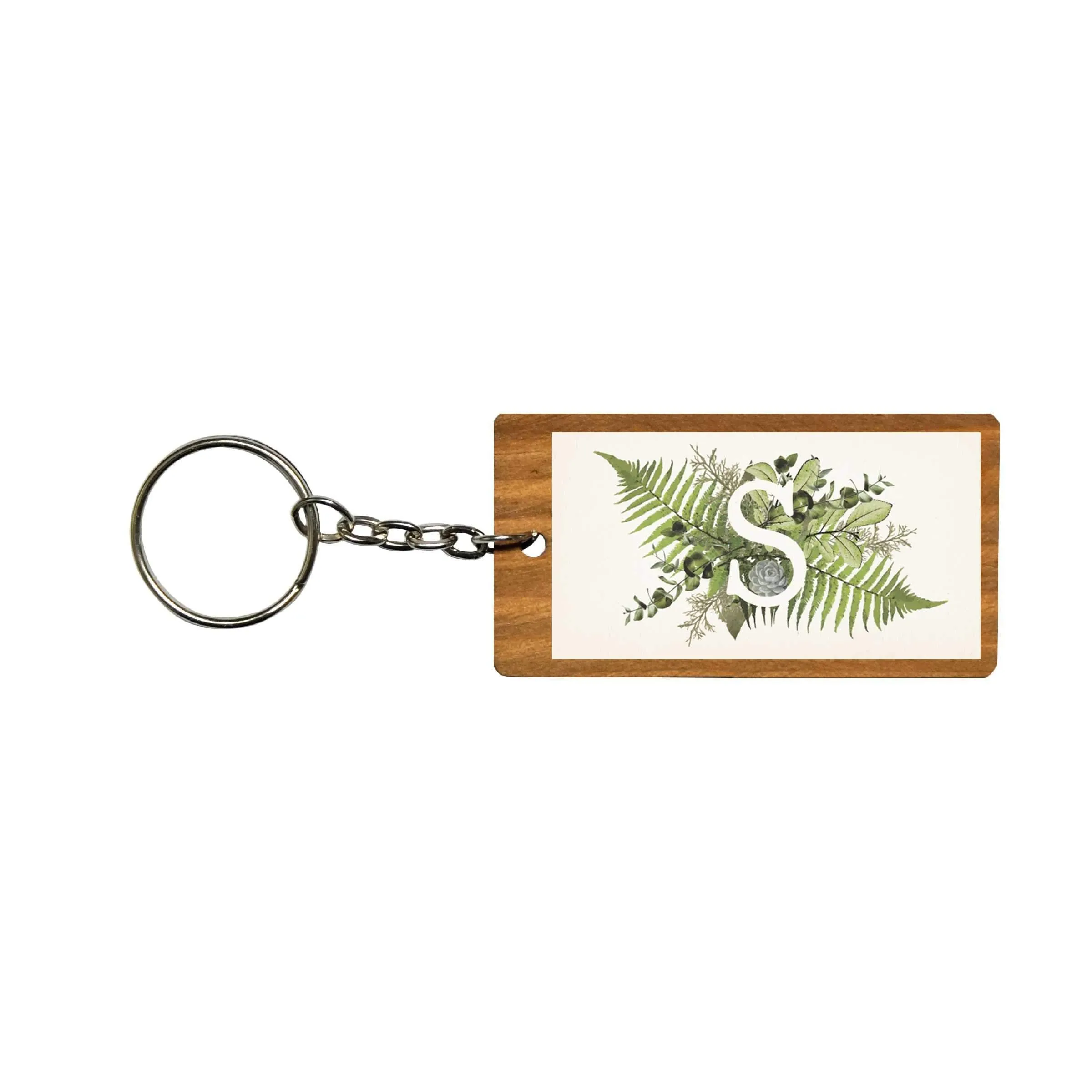 Botanical Monogram Keychain