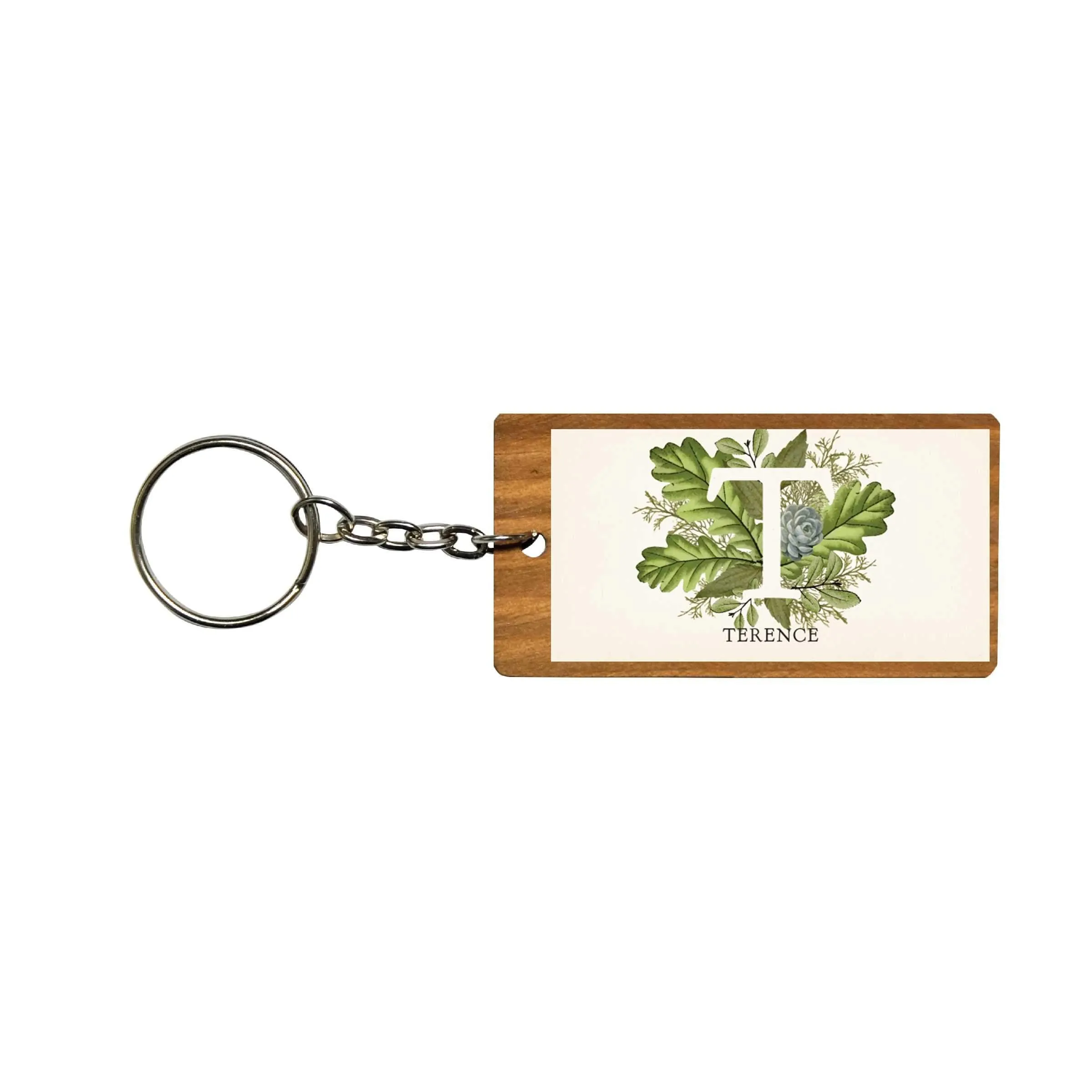 Botanical Monogram Keychain