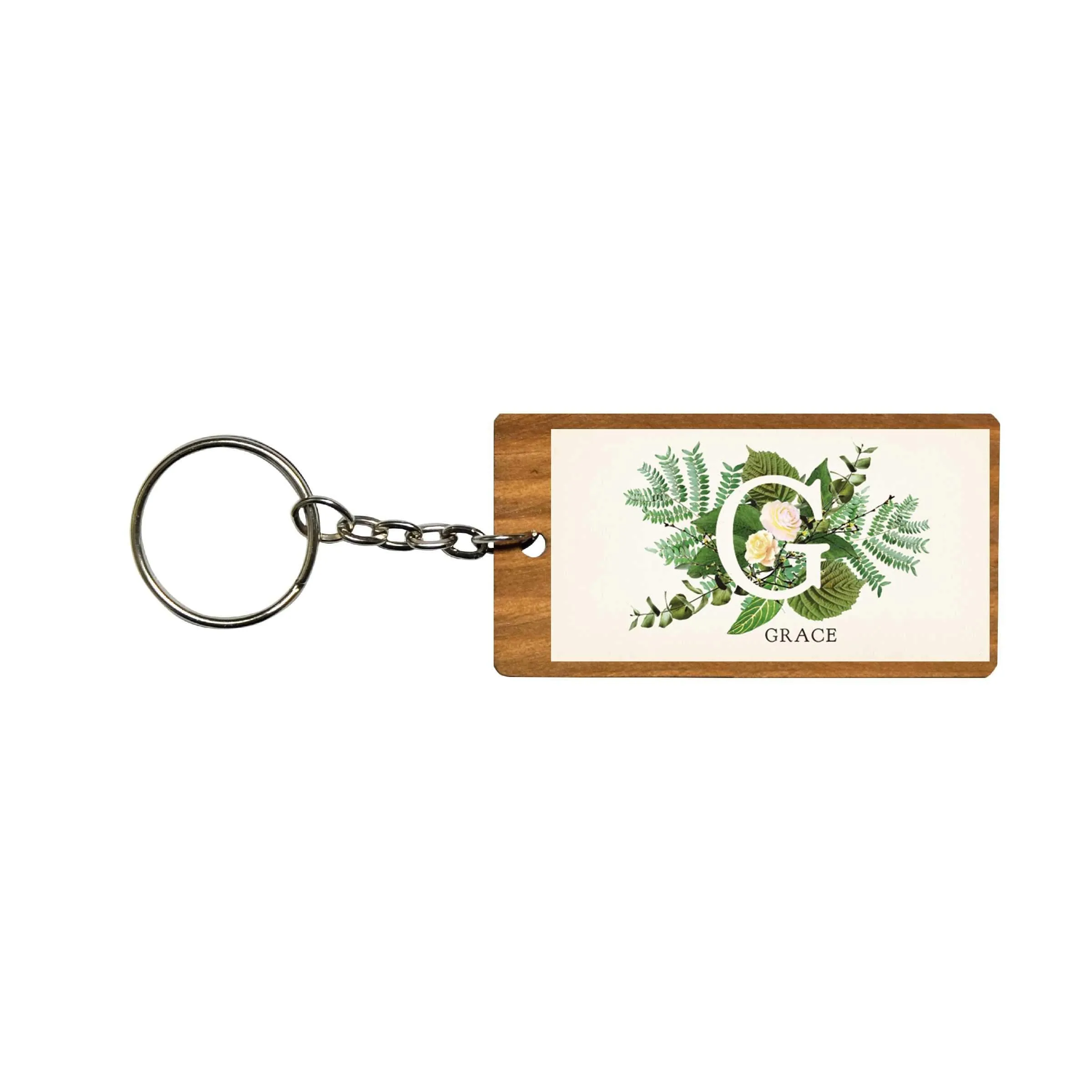 Botanical Monogram Keychain