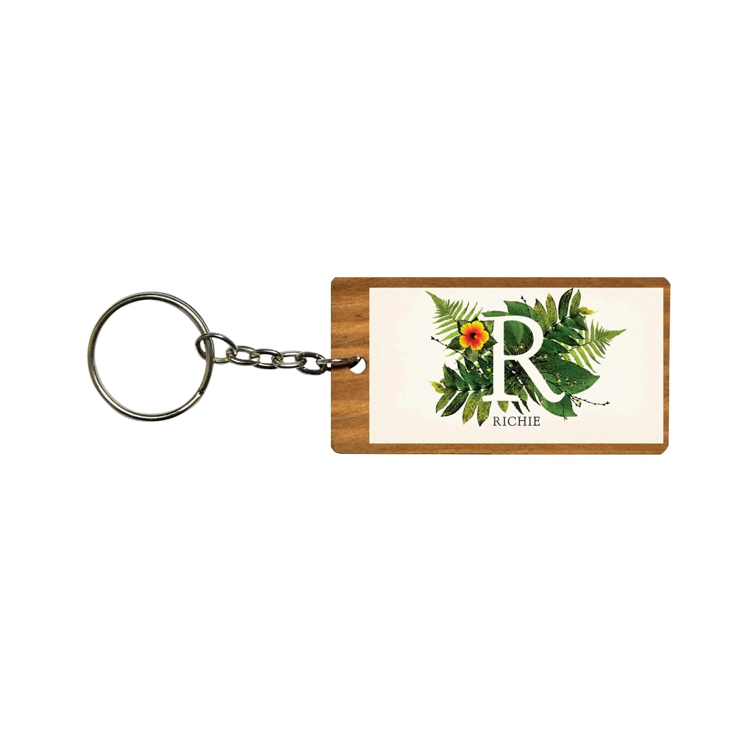 Botanical Monogram Keychain