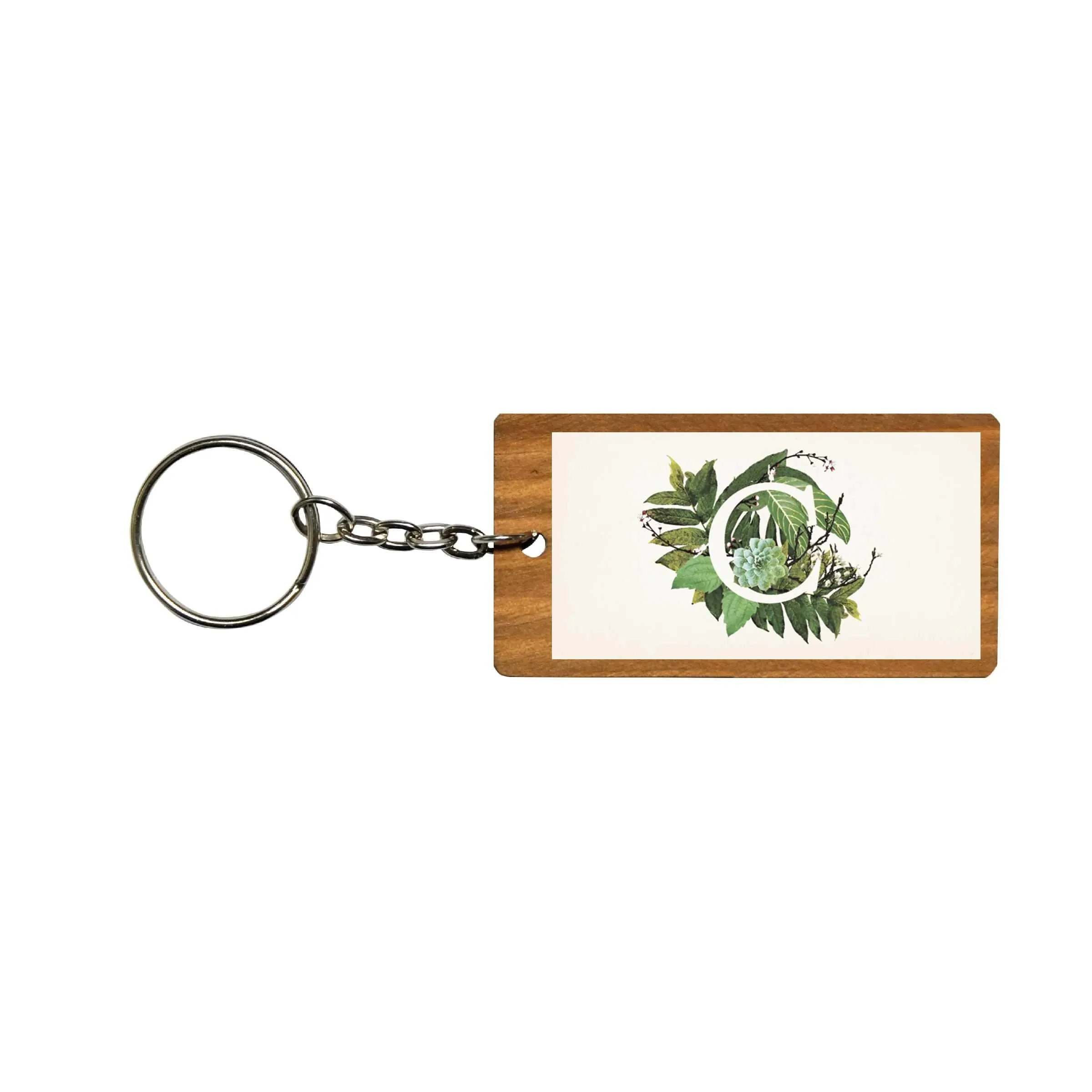 Botanical Monogram Keychain