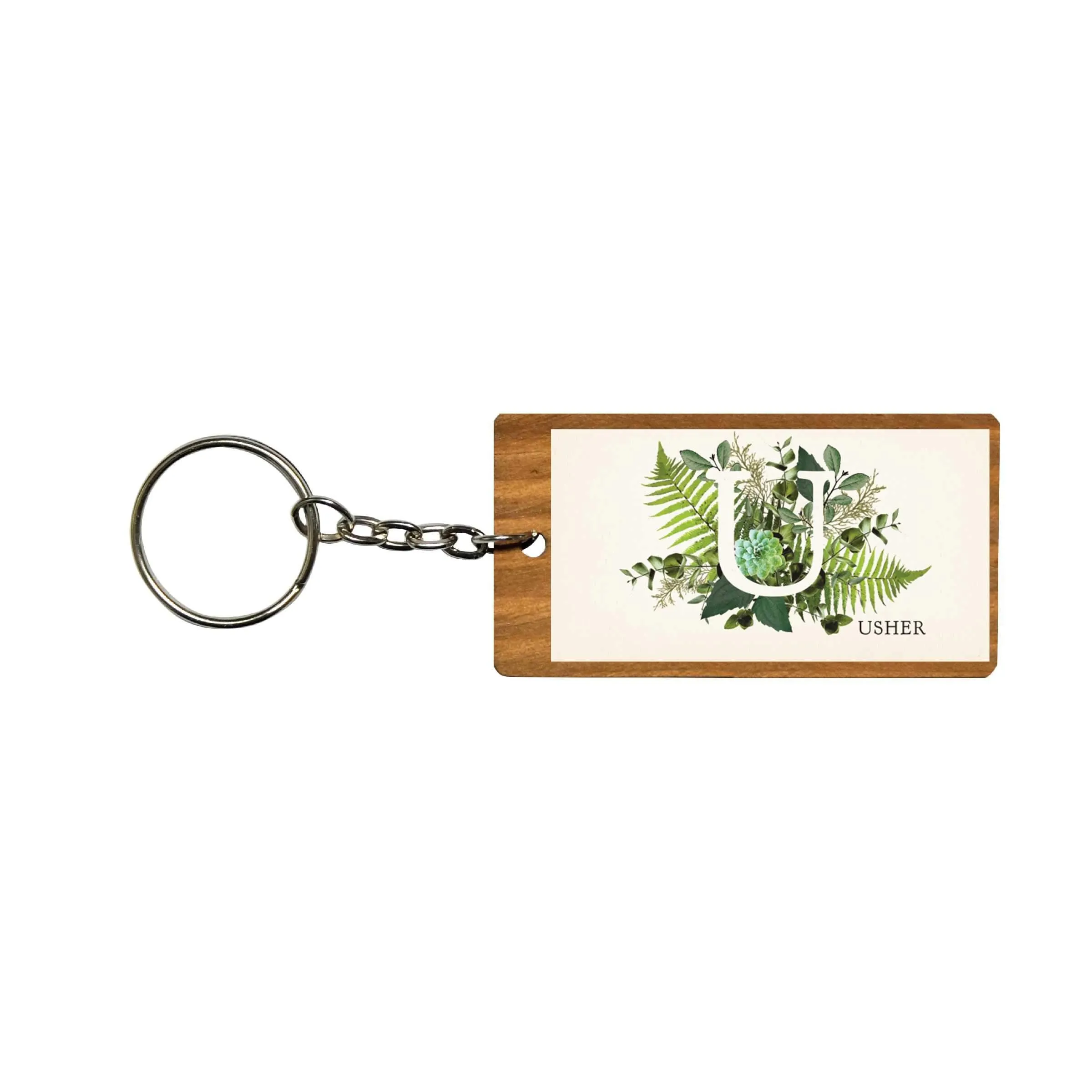 Botanical Monogram Keychain