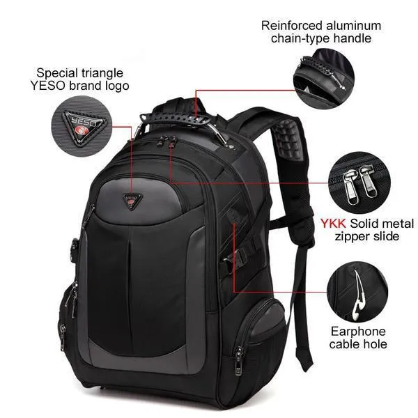 Brand Laptop Backpack Men's Travel Bags 2019 Multifunction Rucksack Waterproof Oxford Black Computer Backpacks For Teenager