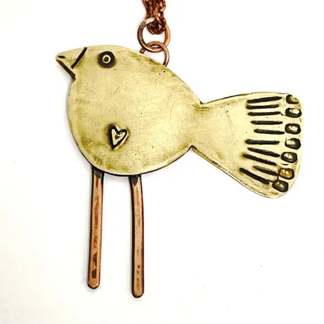 Brass bird pendant