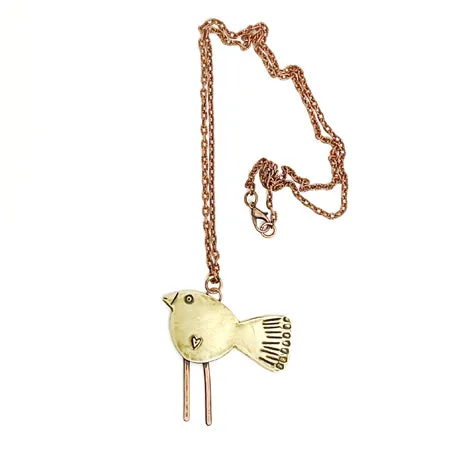 Brass bird pendant