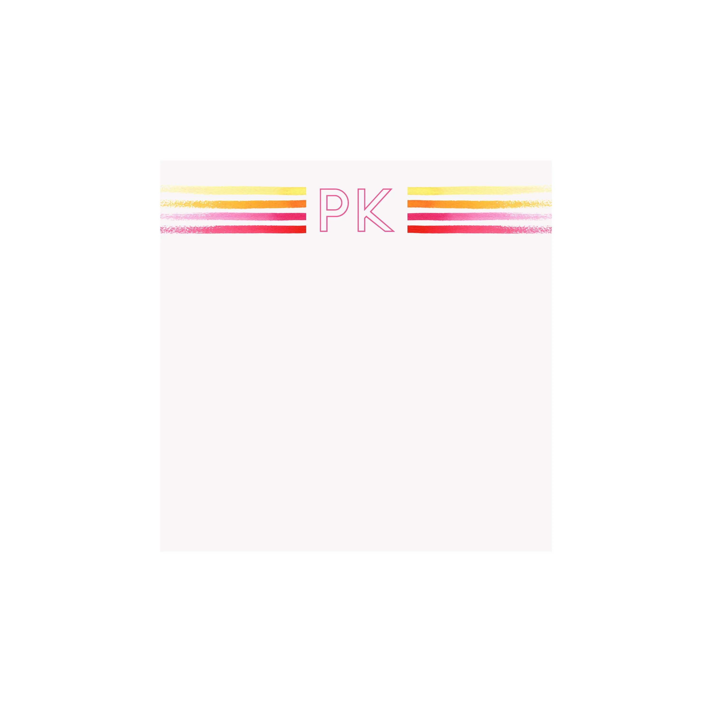 Bright Stripes Initial Notepad- Personalized