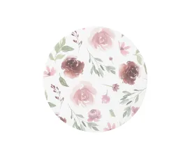 Burgundy Blush Floral Circular Playmat/ Rug