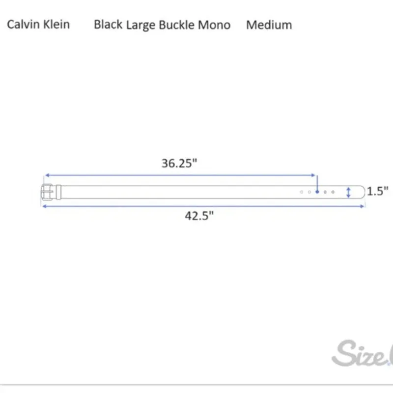 Calvin Klein Ladies Black & Gray Leather Monogram Belt, NWT!