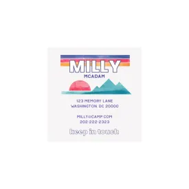Camp Calling Cards- Mountain Sunset- Pink/Teal