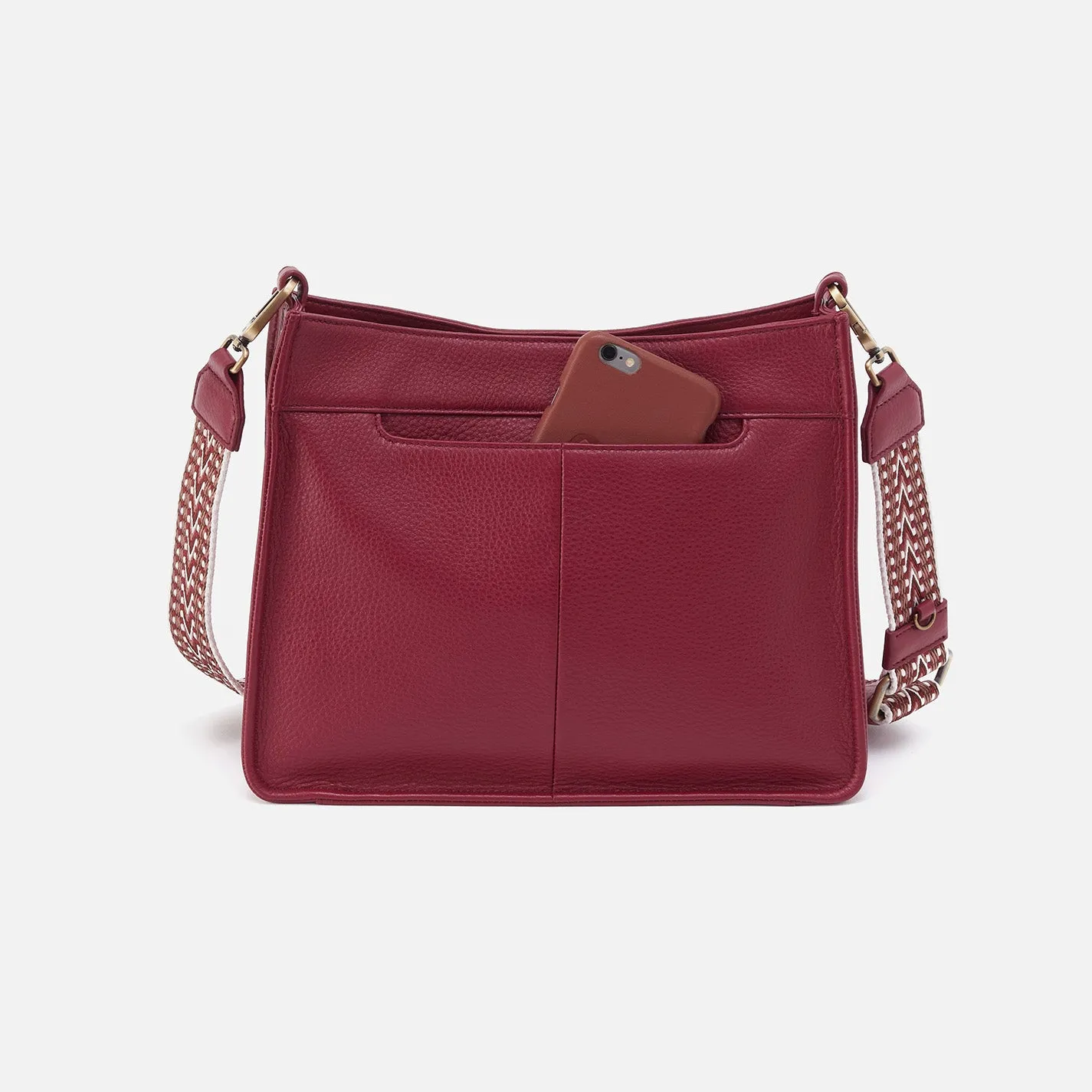 Cass Crossbody In Pebbled Leather - Wine