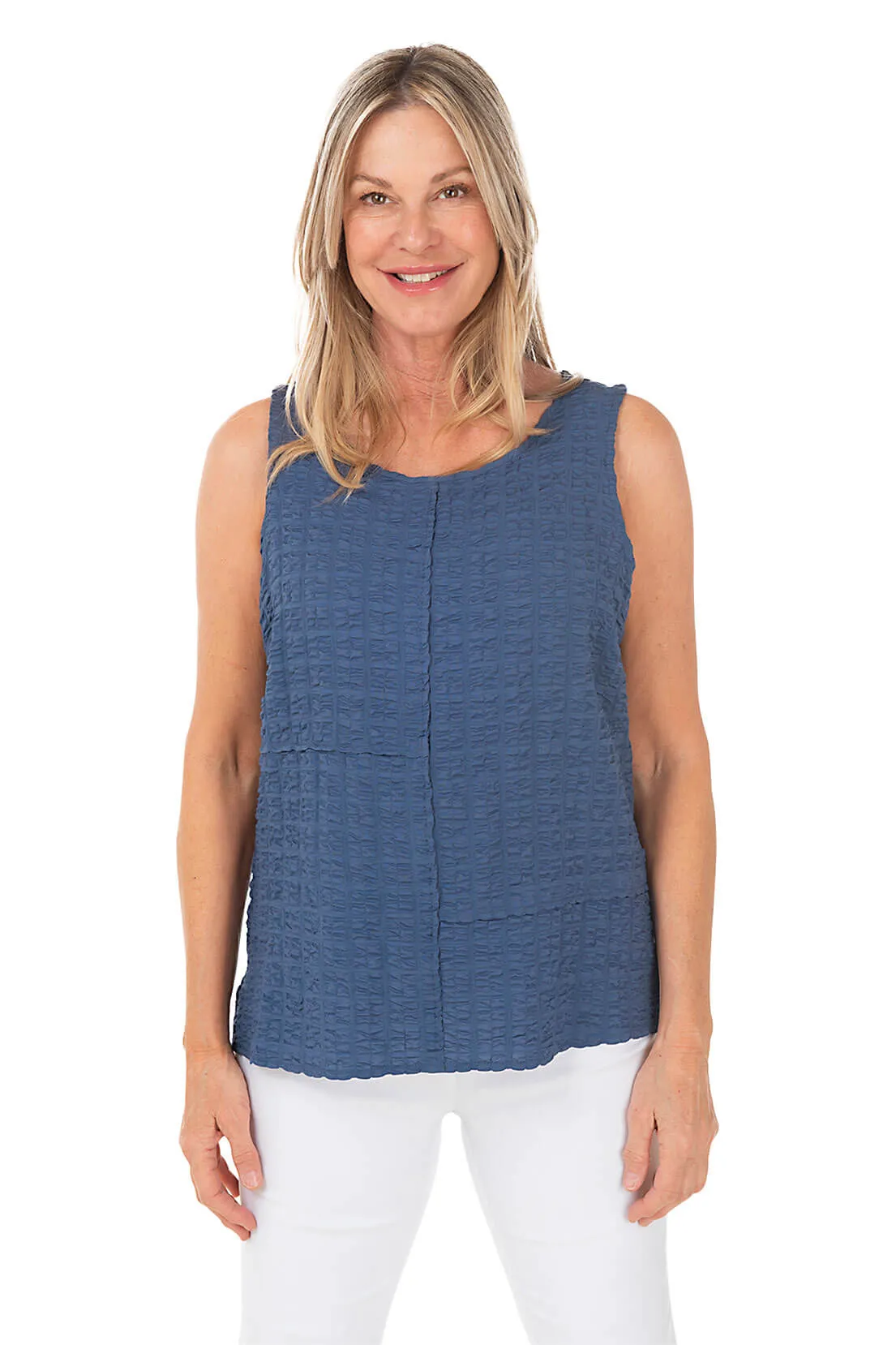Checkered Gauze Sleeveless Blouse