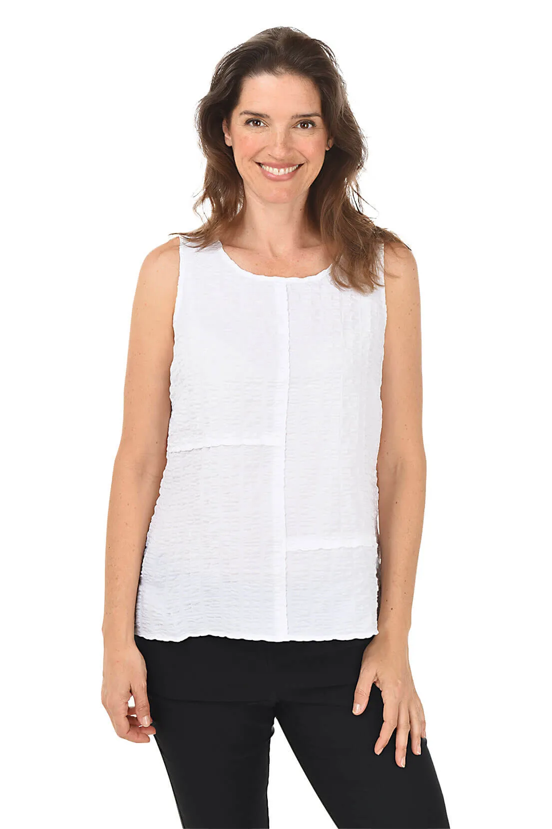 Checkered Gauze Sleeveless Blouse
