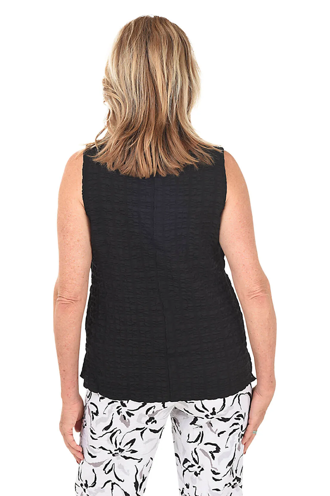 Checkered Gauze Sleeveless Blouse