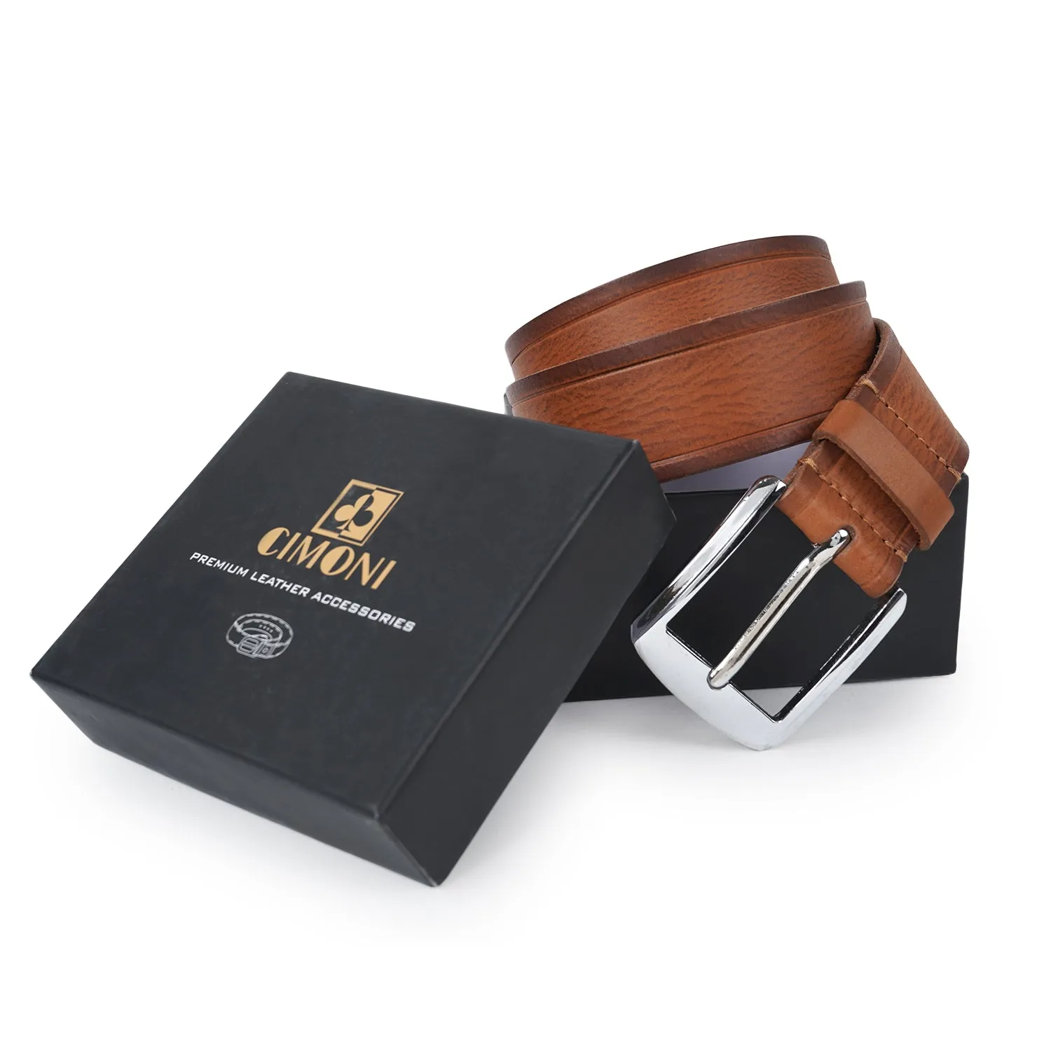 CIMONI Stylish Genuine Leather Formal Trendy Daytrip Slim Design Mens Belt With Box ( 1 Year Gurantee)
