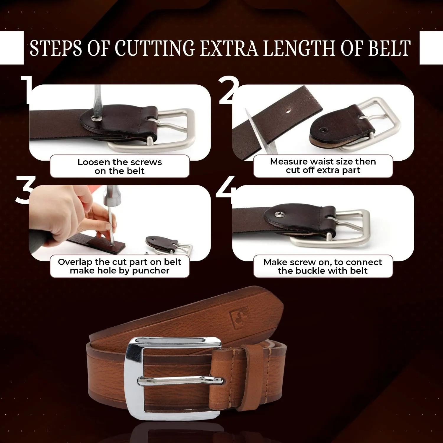 CIMONI Stylish Genuine Leather Formal Trendy Daytrip Slim Design Mens Belt With Box ( 1 Year Gurantee)