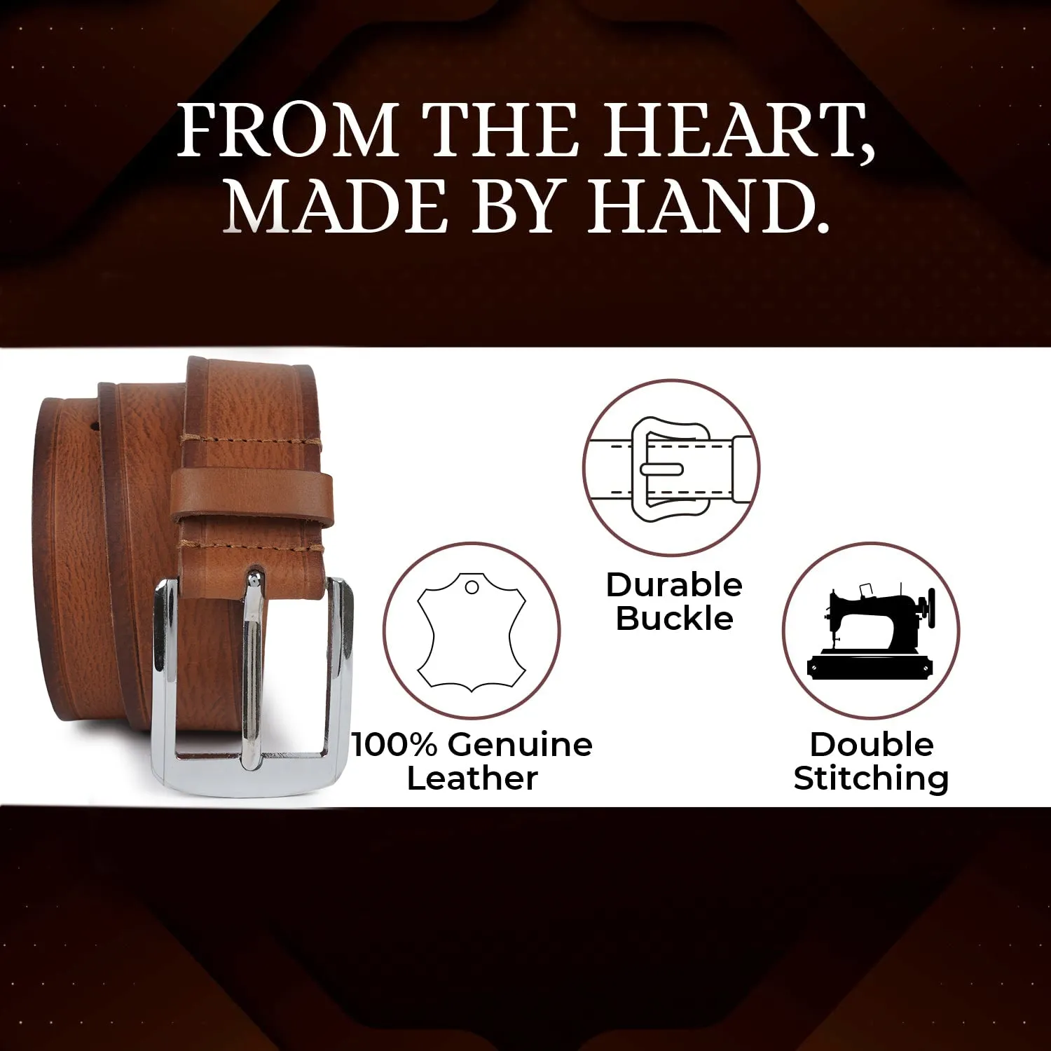 CIMONI Stylish Genuine Leather Formal Trendy Daytrip Slim Design Mens Belt With Box ( 1 Year Gurantee)