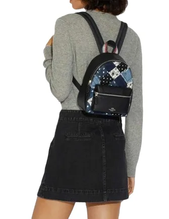 Coach Mini Charlie Backpack With Americana Patchwork