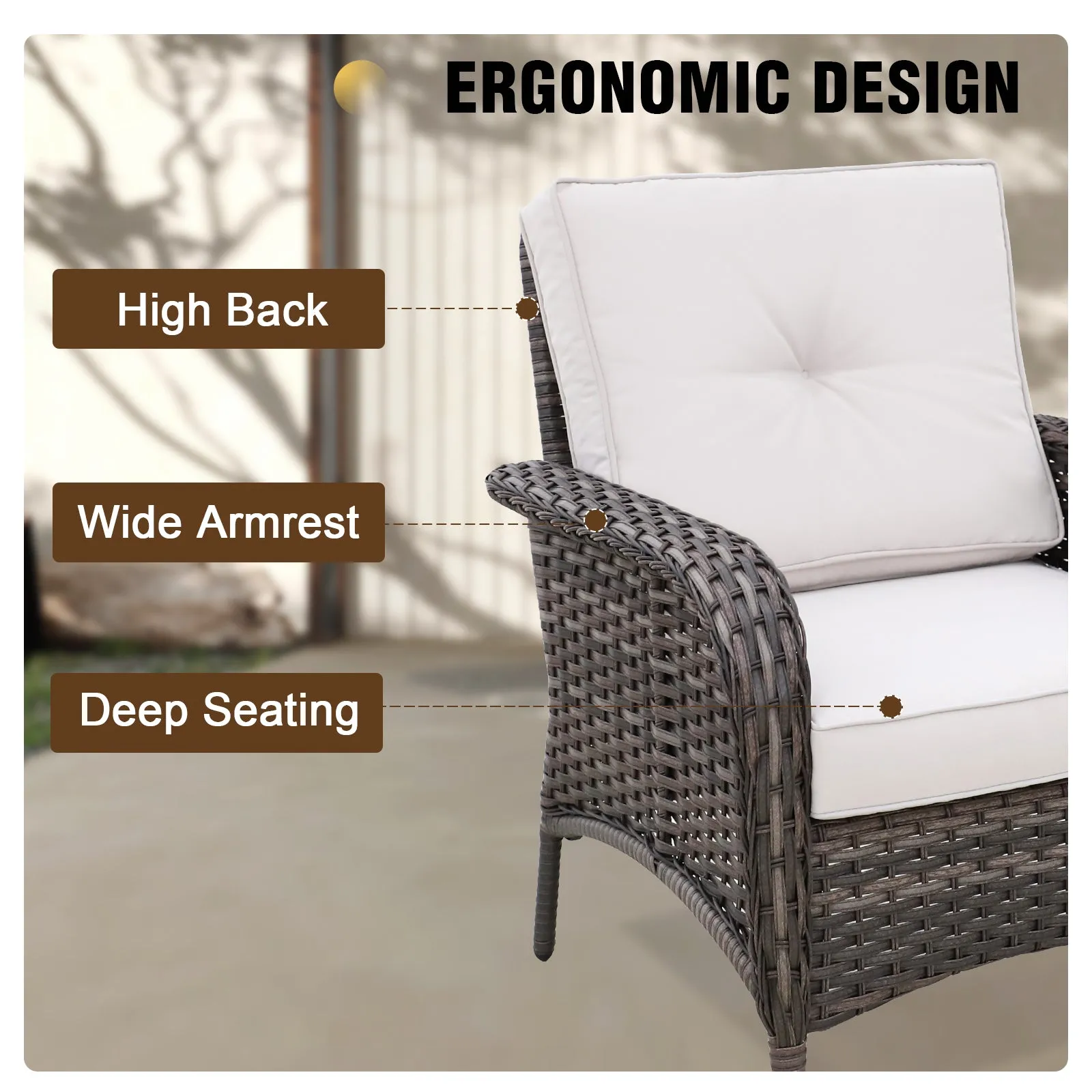 EAGLE PEAK 7 Piece Rattan Outdoor Patio Conversation Set