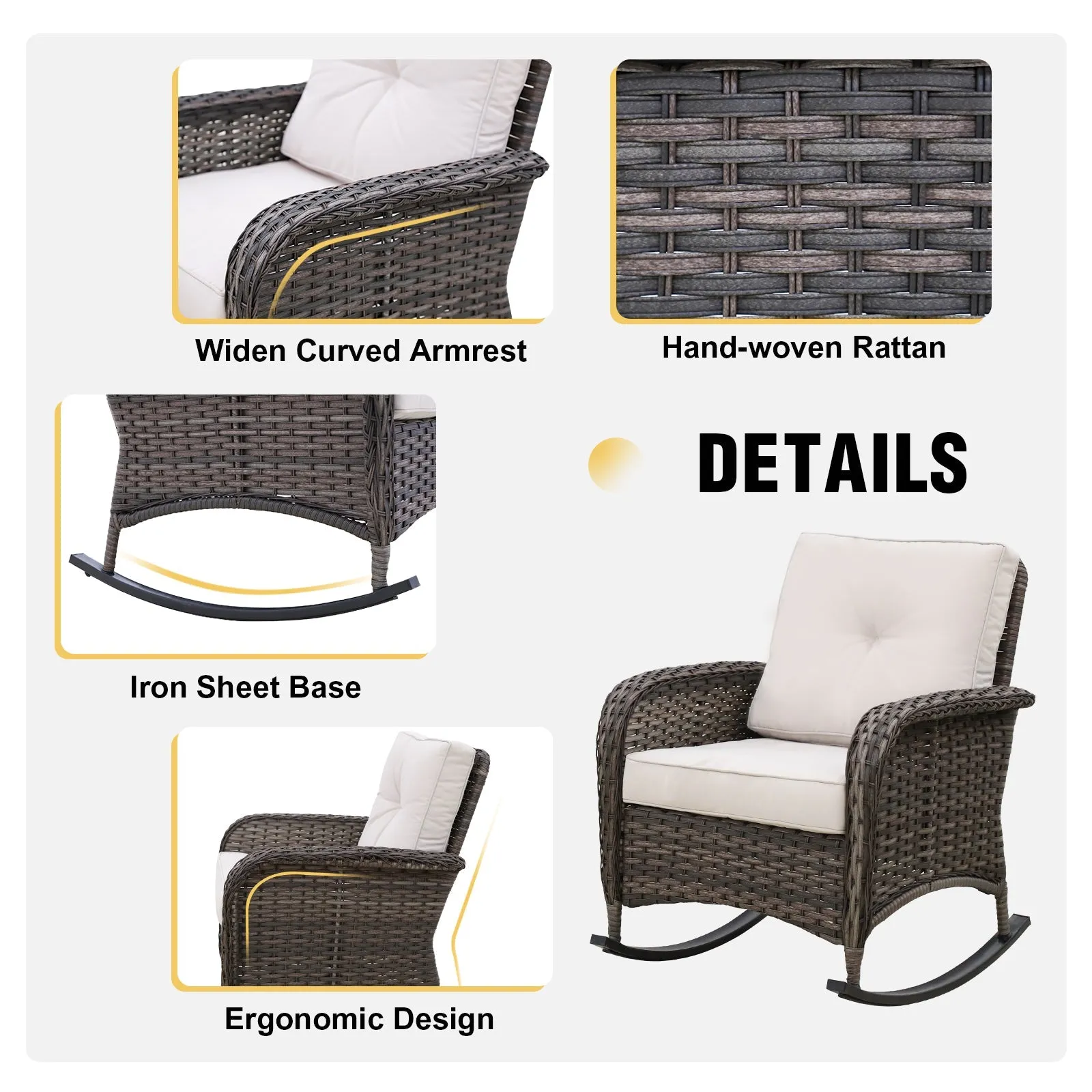 EAGLE PEAK 7 Piece Rattan Outdoor Patio Conversation Set