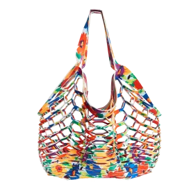 FLORAL EXPLOSION/CANDY STRIPE - FISHERMAN'S TOTE