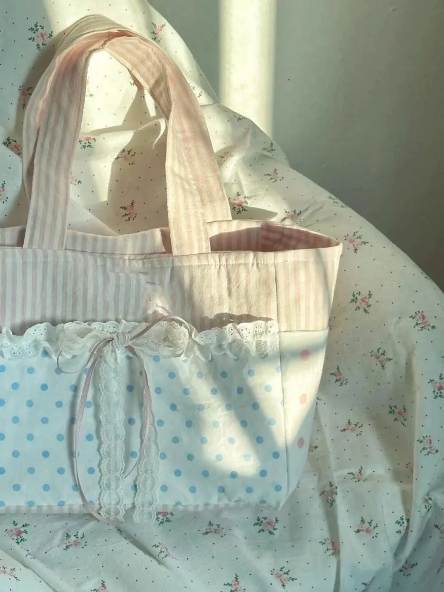 Floral ins new commuter tote fresh shoulder versatile canvas bag
