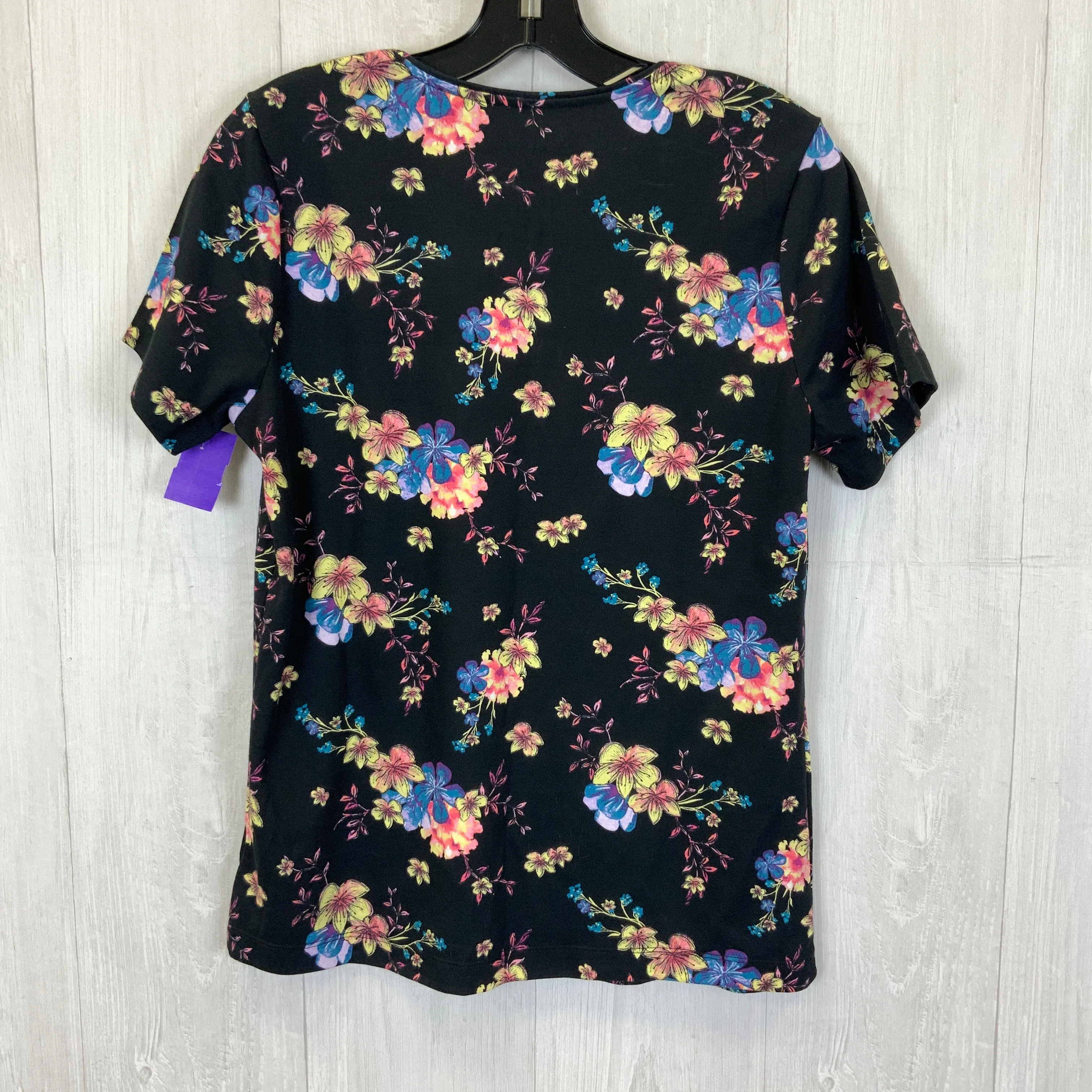 Floral Print Top Short Sleeve Rebecca Malone, Size M