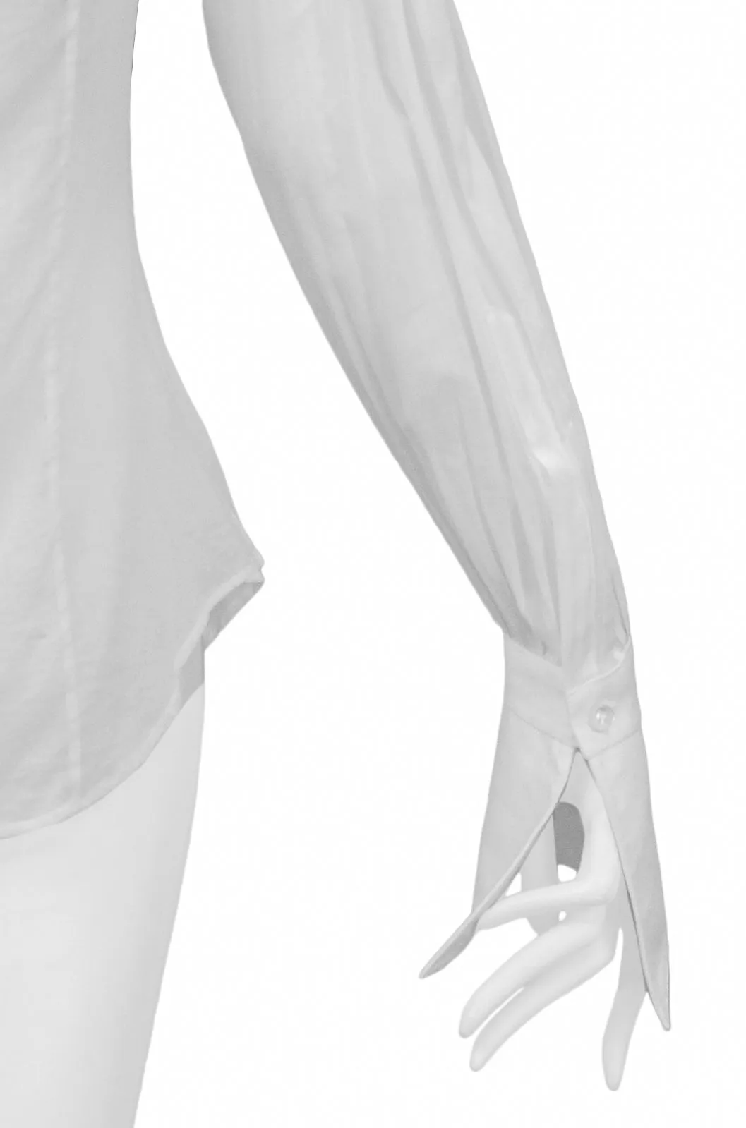 GIANFRANCO FERRE WHITE COTTON SHIRT WITH TASSELS