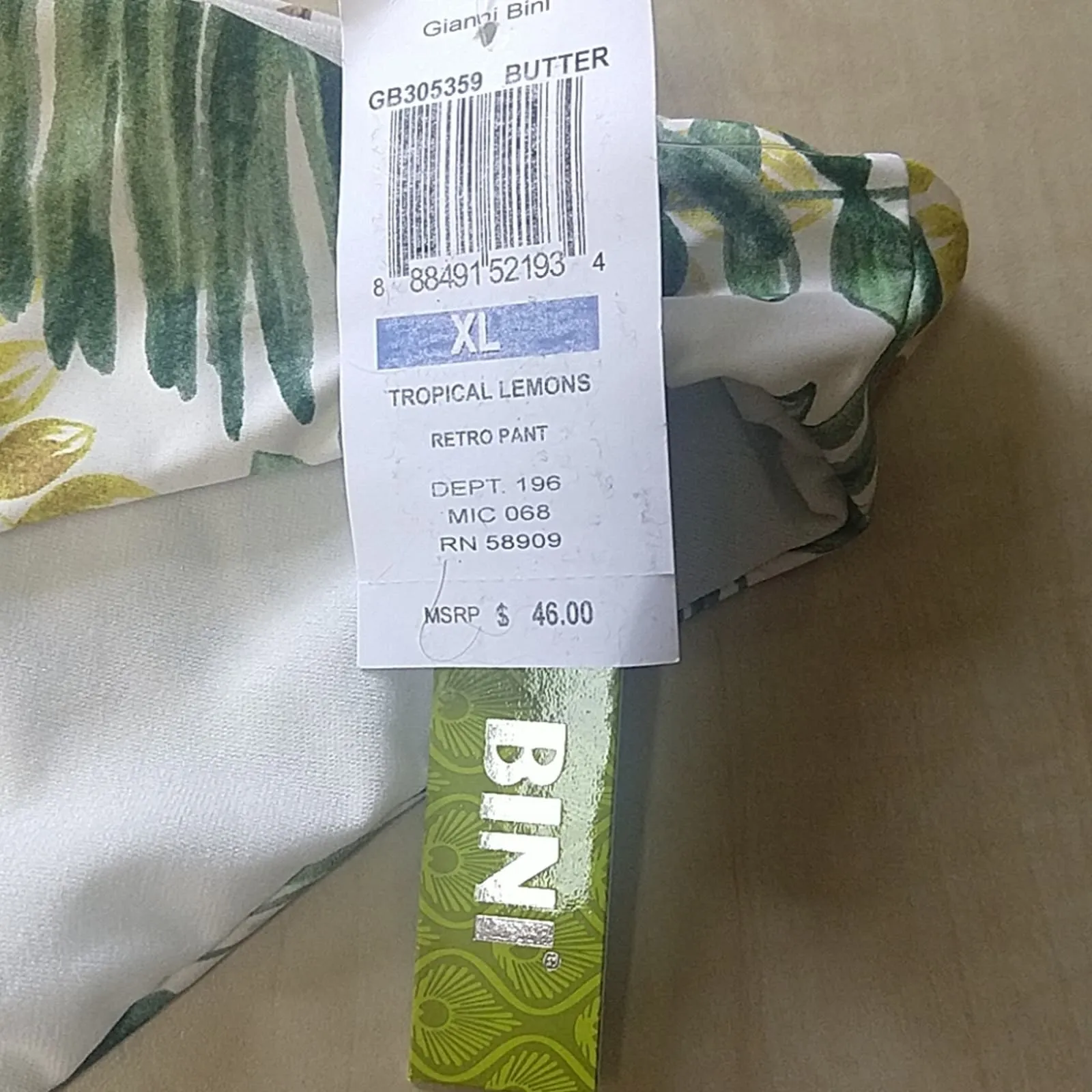 Gianni Bini Tropical Lemons Swim Bikini Bottoms