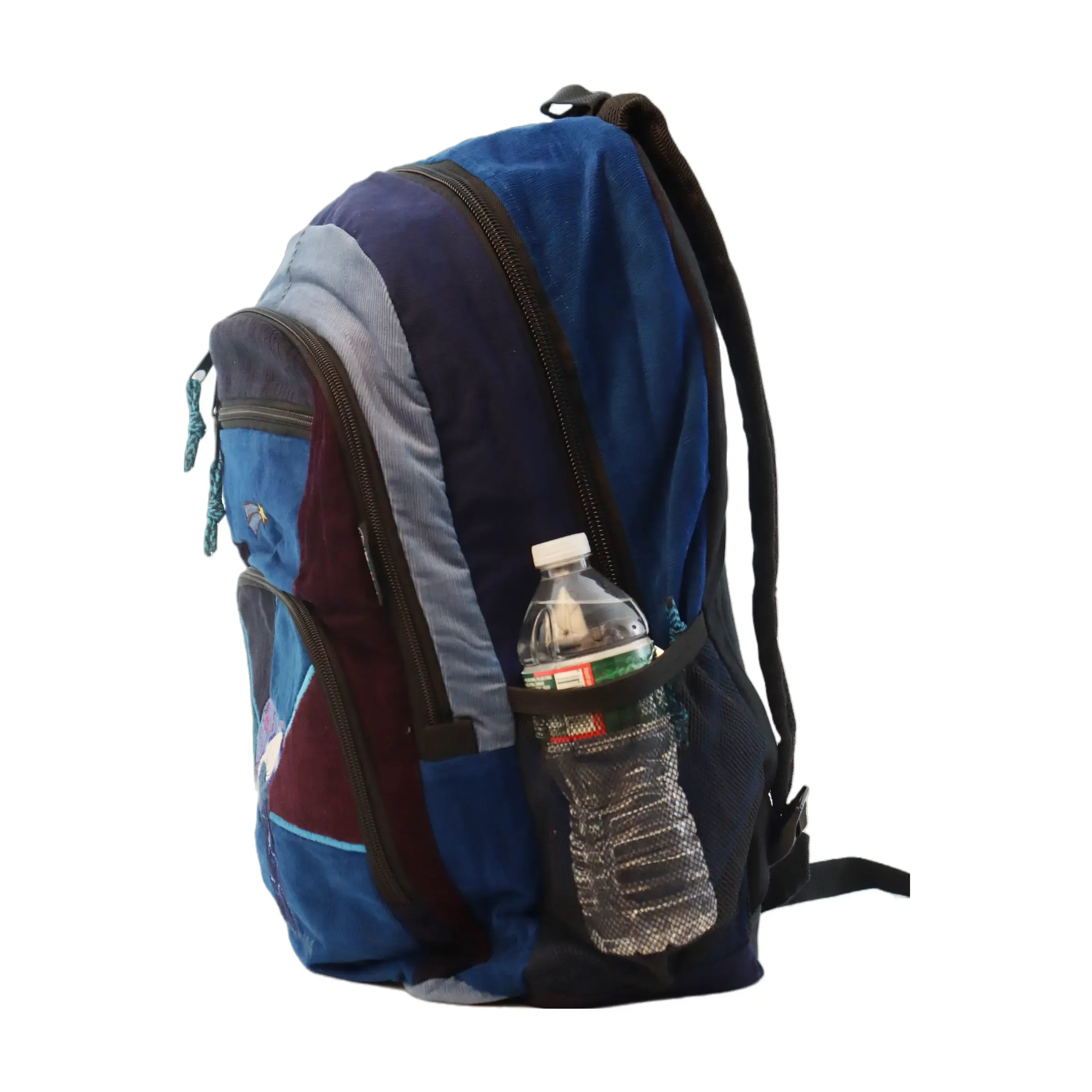 Groovy Blue Mushroom Corduroy Backpack